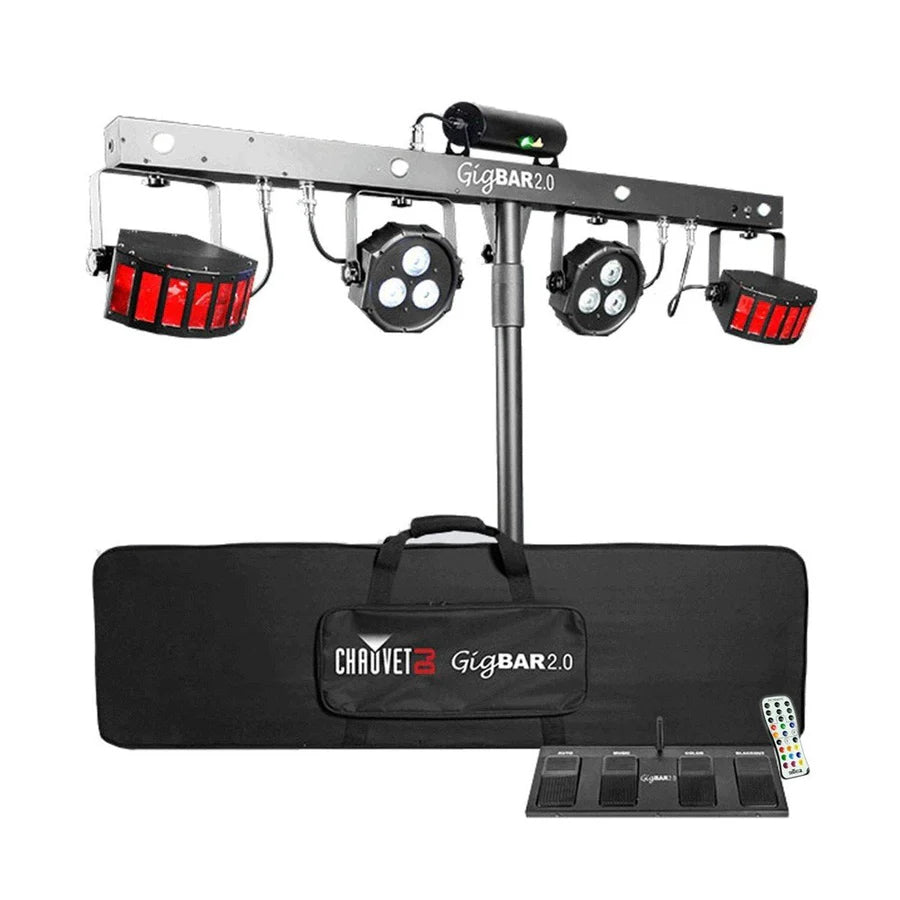 Ultimax DJ Combi Booth and Chauvet DJ Gig Bar 2.0 with Studiomaster Direct 121MX Speakers