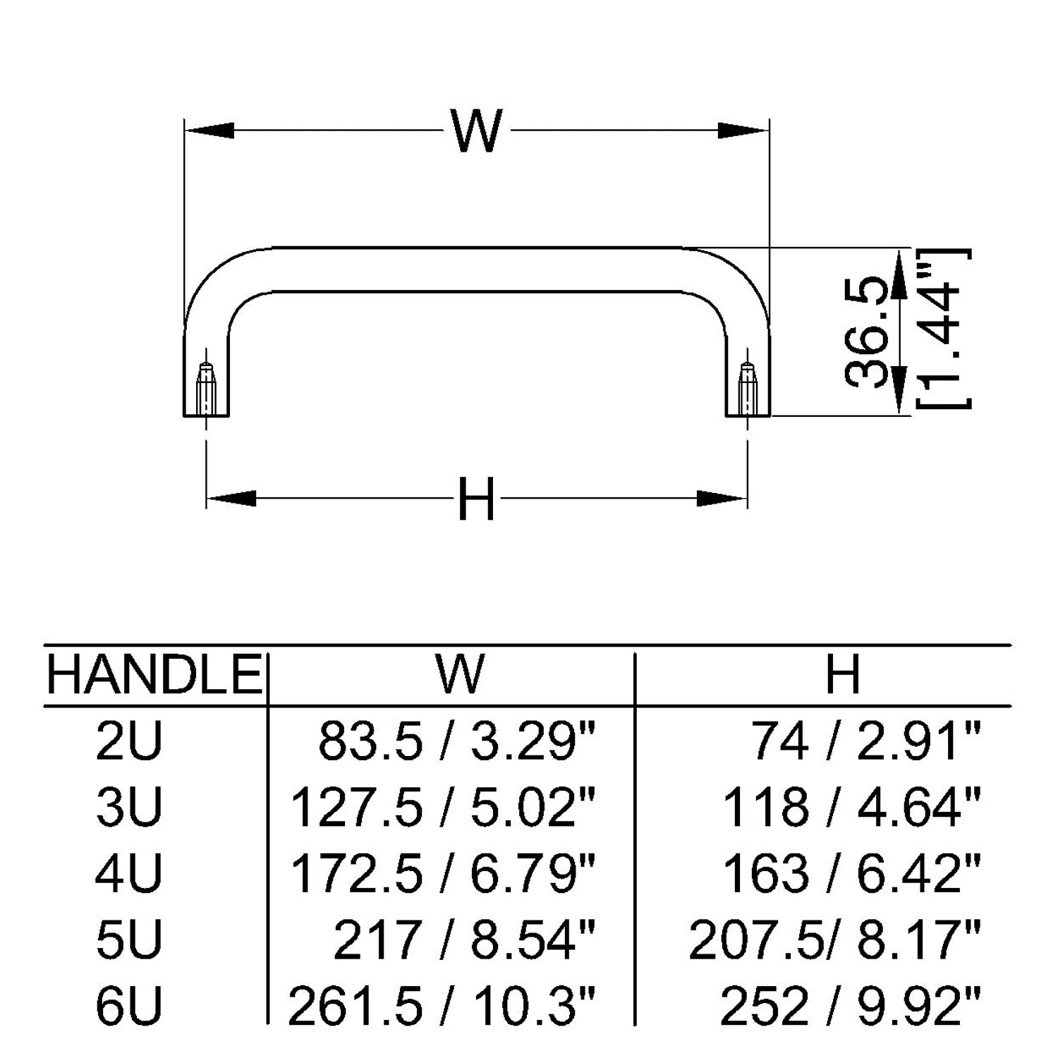 Penn Elcom R1265/4UC 4U Chrome Rack Panel Handle