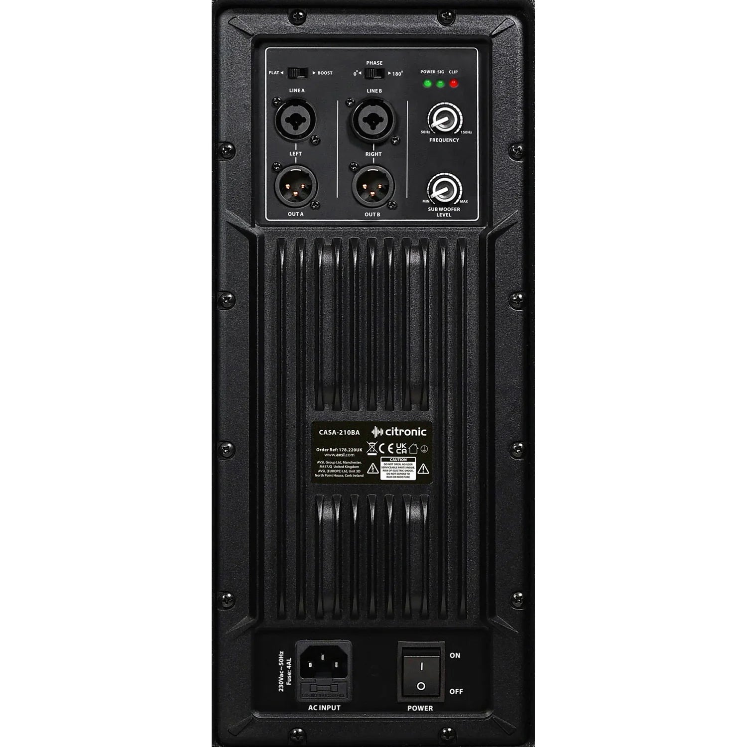Citronic CASA-210BA 2 x 10" 600W Active Subwoofer
