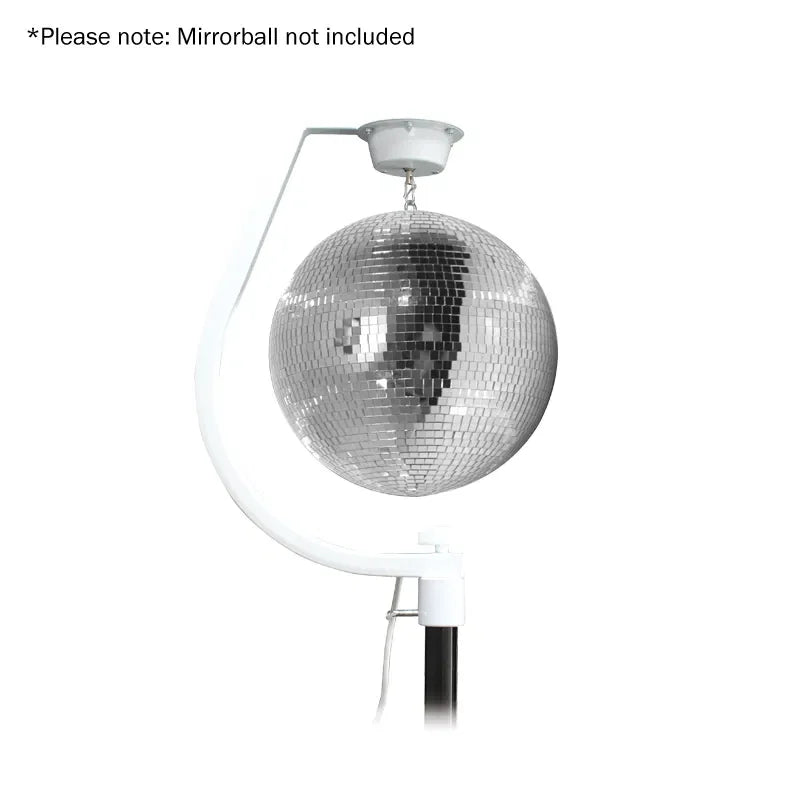 Equinox Curve Mirror Ball Bracket with Square Base Stand and 30cm Mirror Ball