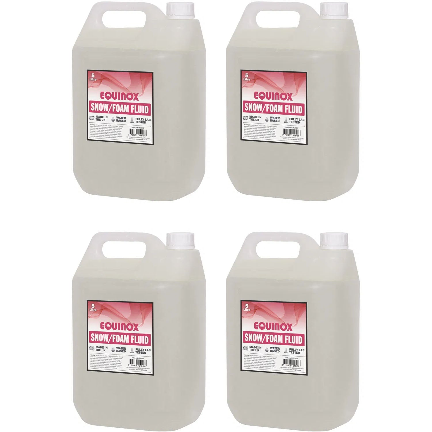 4 x Equinox 5Litres Snow Fluid