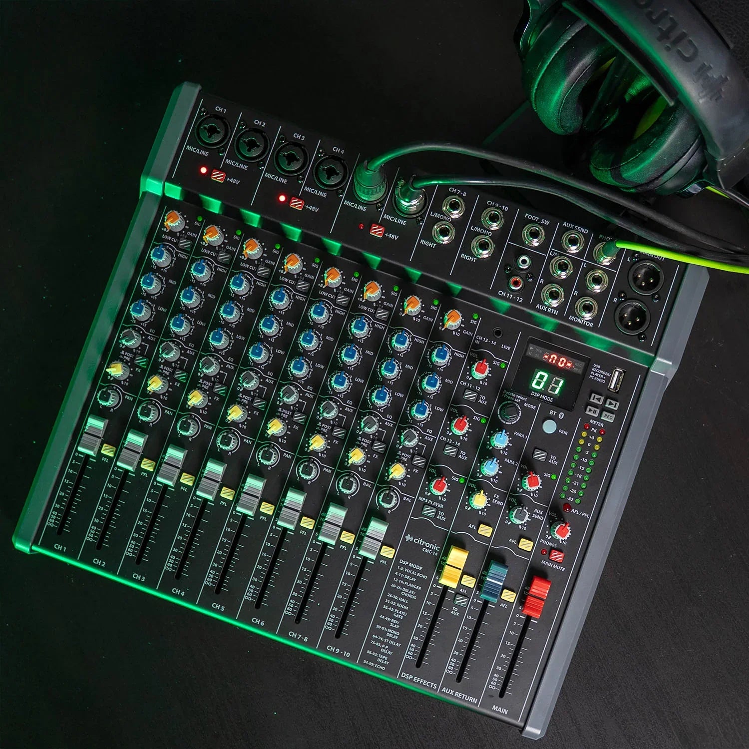 Citronic CMC-14 14 Channel Mixing Desk with USB Interface, and Bluetooth