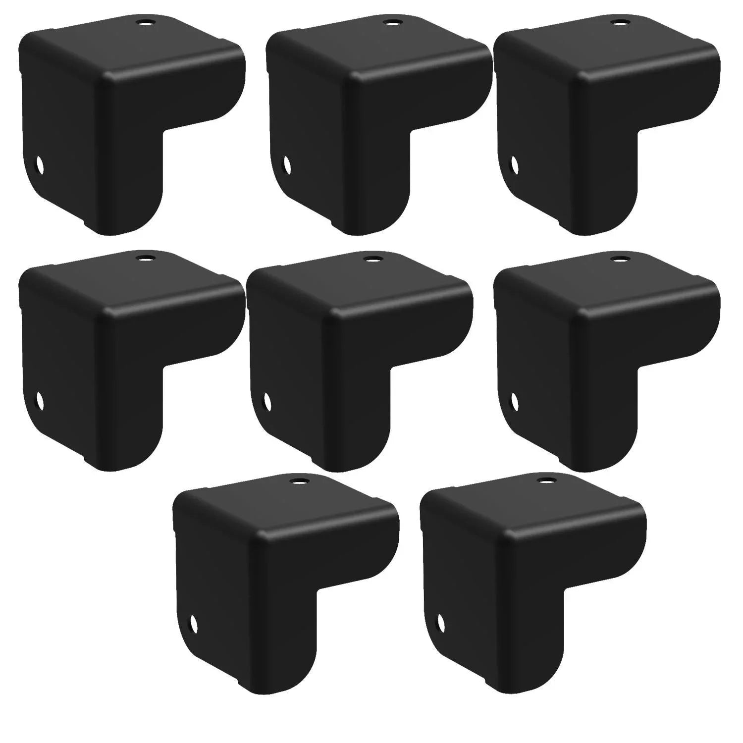 8 x Penn Elcom Black Metal Cabinet Corner 2 Led 5mm Radius - DY Pro Audio