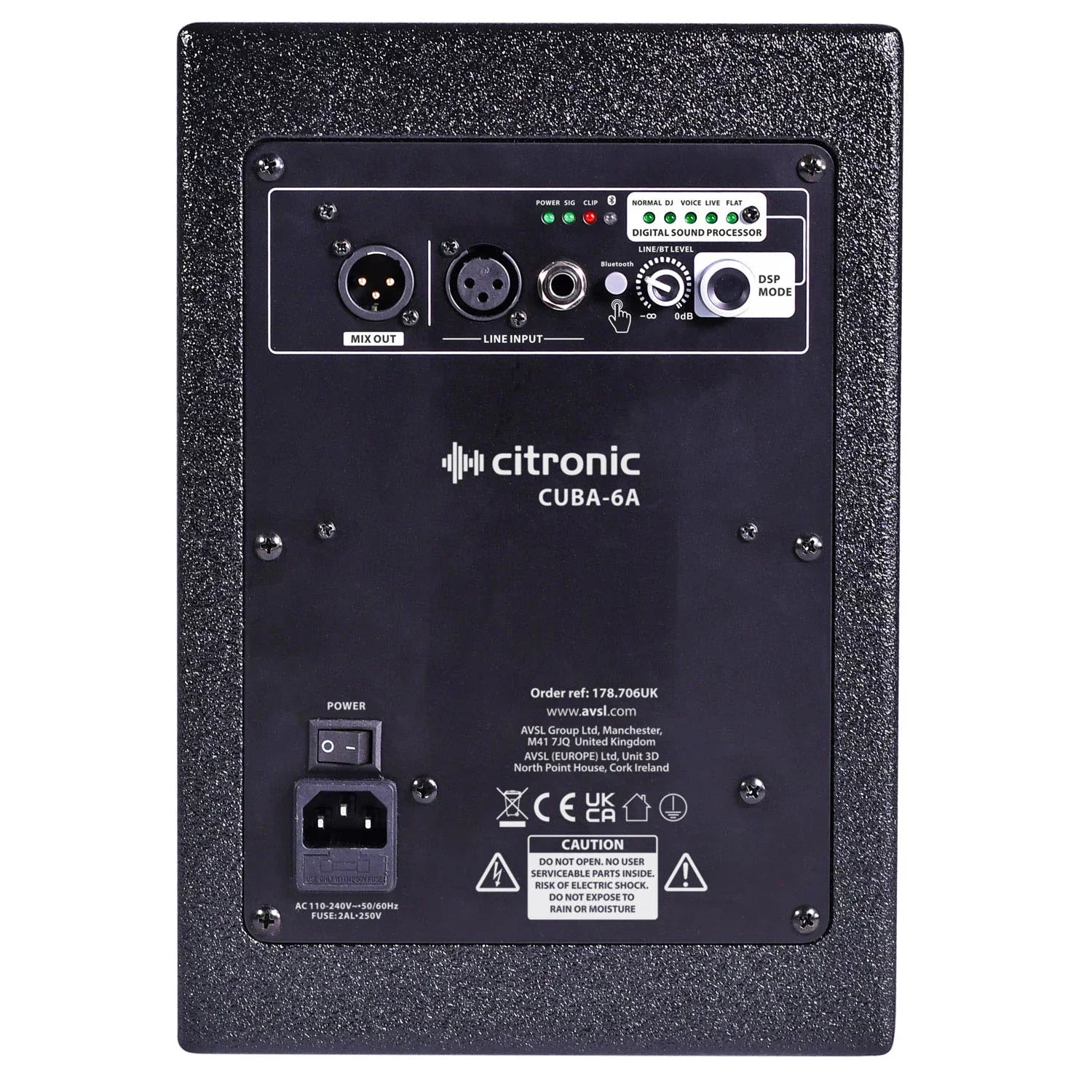 Citronic CUBA-6A 6" 100w Active Speaker With Bluetooth