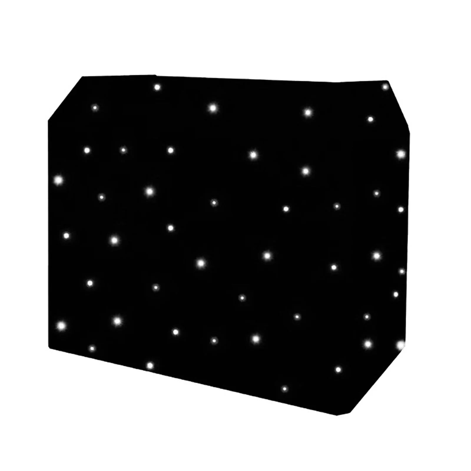 Ultimax White LED Star Cloth fully set up on DJ booth with bright LED lights