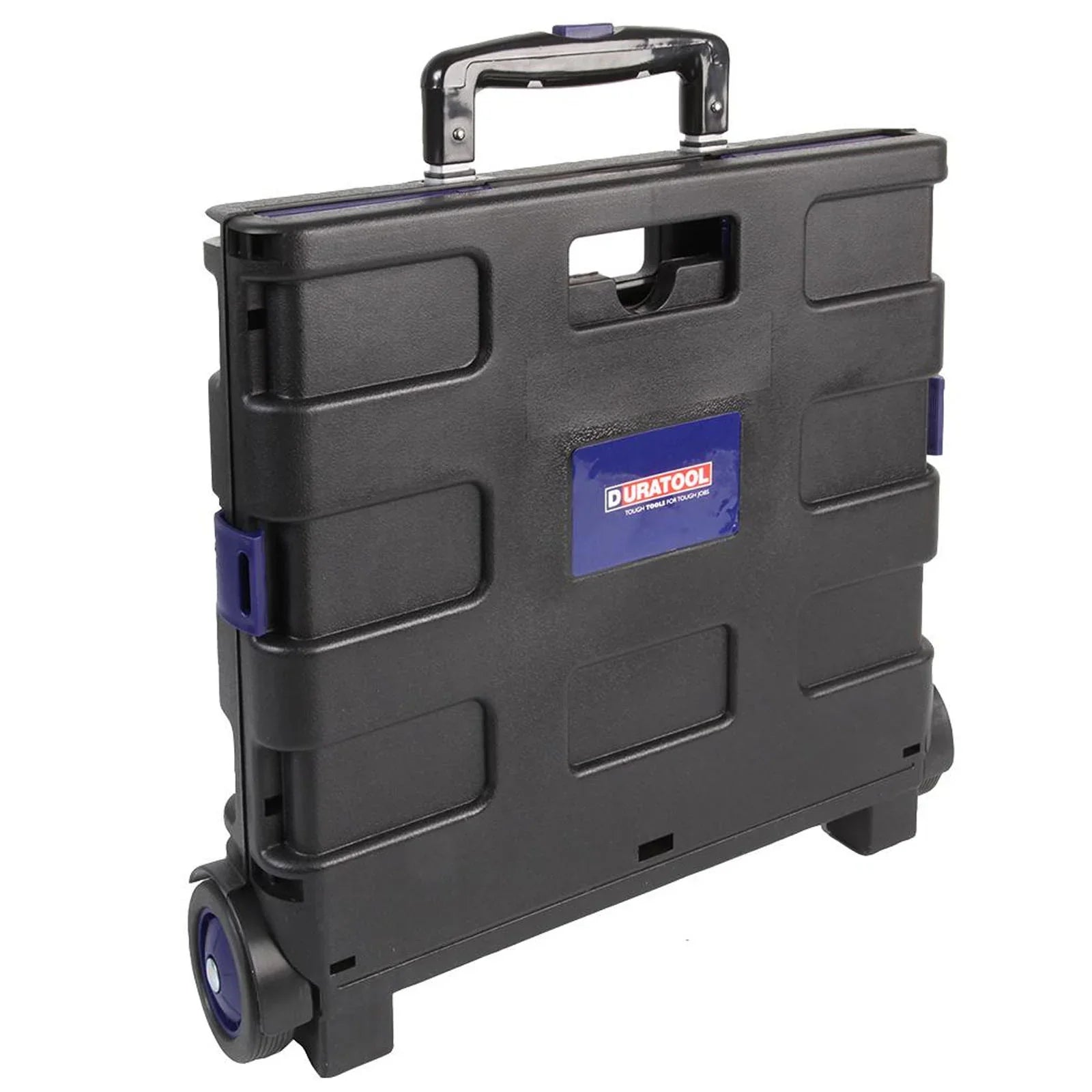 Duratool Light Duty Plastic Folding Crate Trolley, 20kg