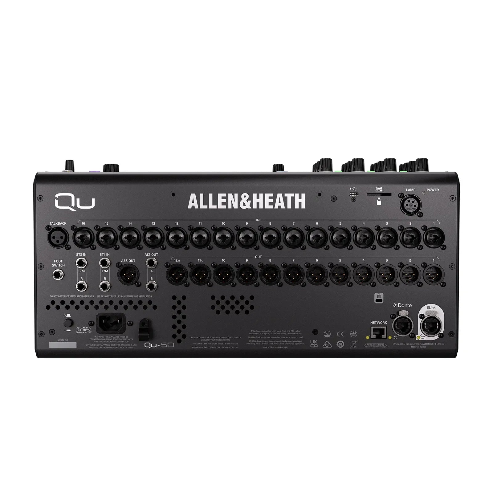 Allen & Heath Qu-5D Digital Mixing Console With 16 Faders and 16x16 Dante
