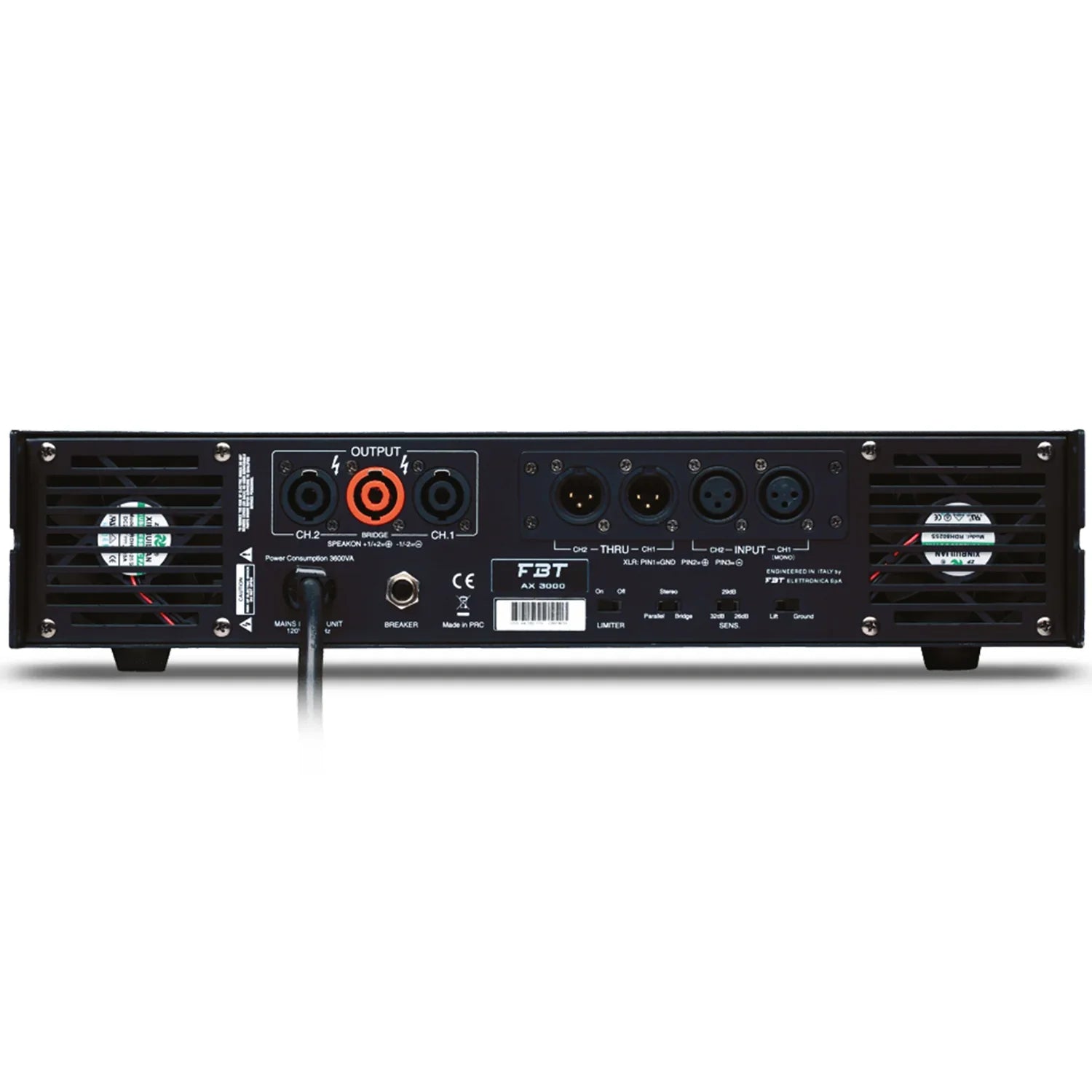 FBT AX 3000 2 x 1500w 2 Channel Power Amplifer