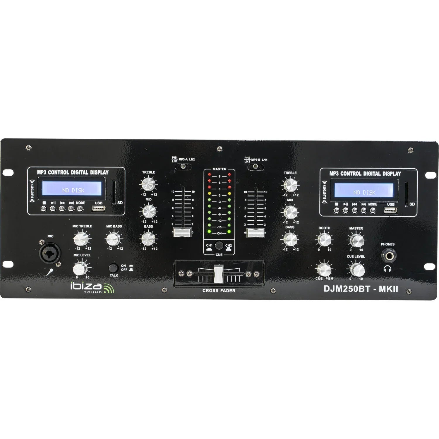 Ibiza DJM250BT-MKII 2 Channel DJ mixer with USB and Bluetooth