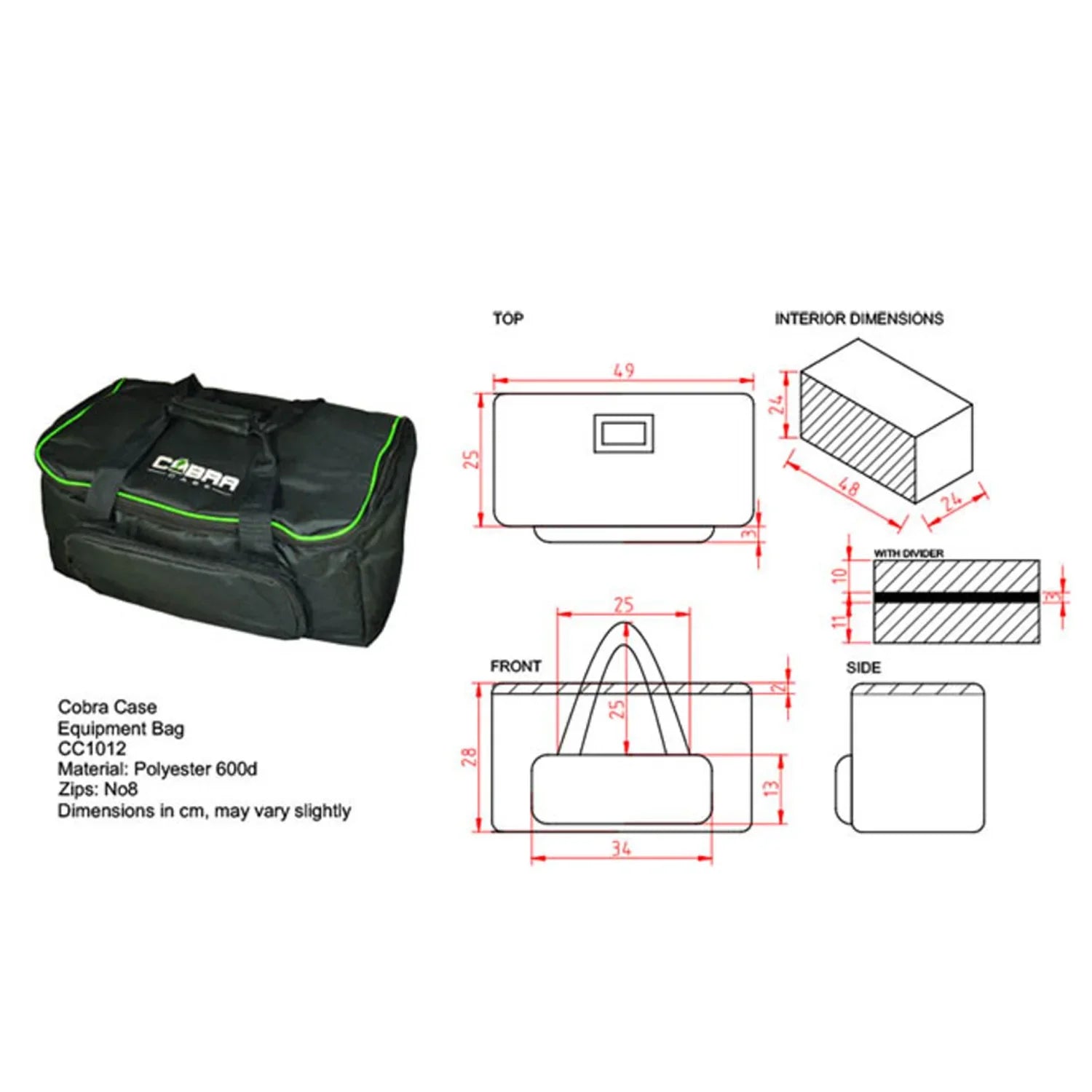 Cobra CC1012 Padded Equipment Bag 480 x 266 x 254mm