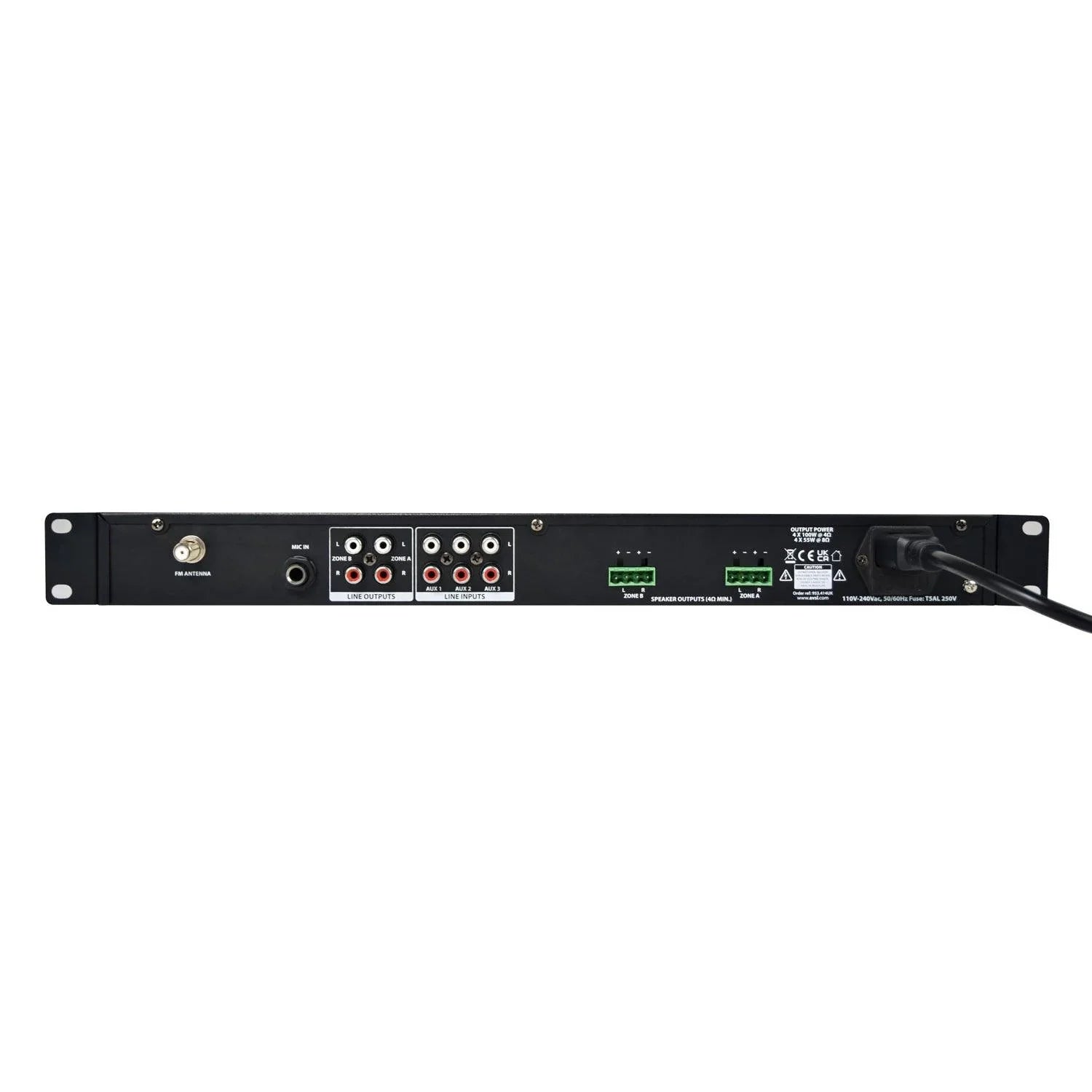 Adastra A14 Dual Stereo Amp 1U 4 x100W Amplifer - DY Pro Audio