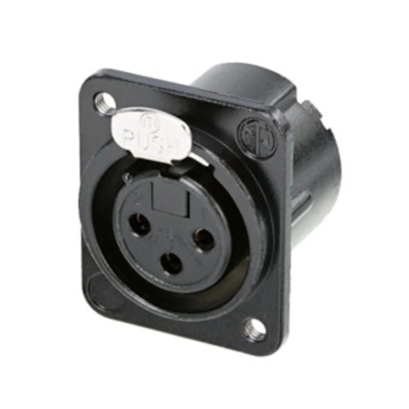 Neutrik NC3FD-LX-M3-BAG 3 pole female receptacle, solder cups, black housing, silver contacts
