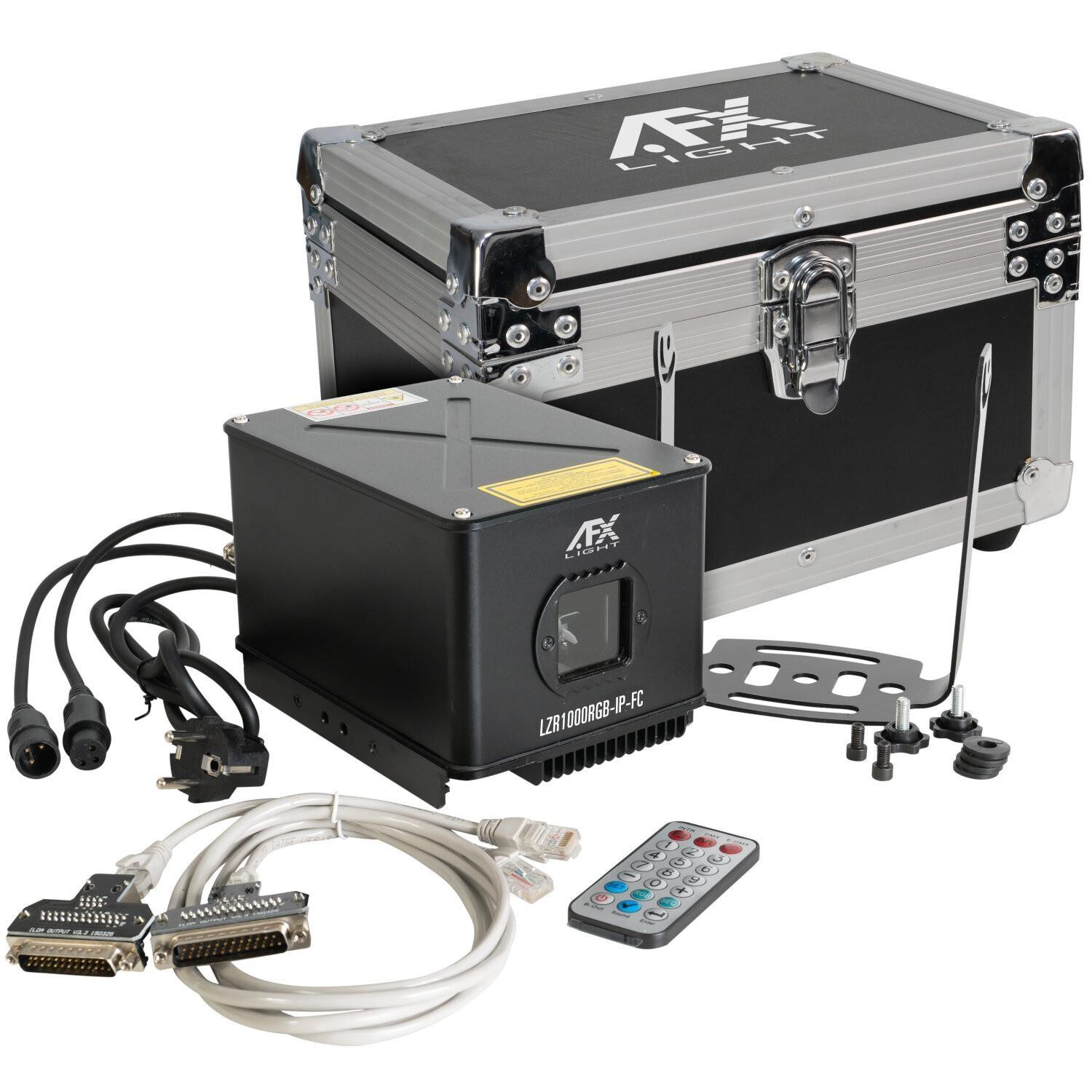 AFX LZR1000RGB-IP-FC IP65 1w RGB ILDA/DMX Laser with Flight Case - DY Pro Audio