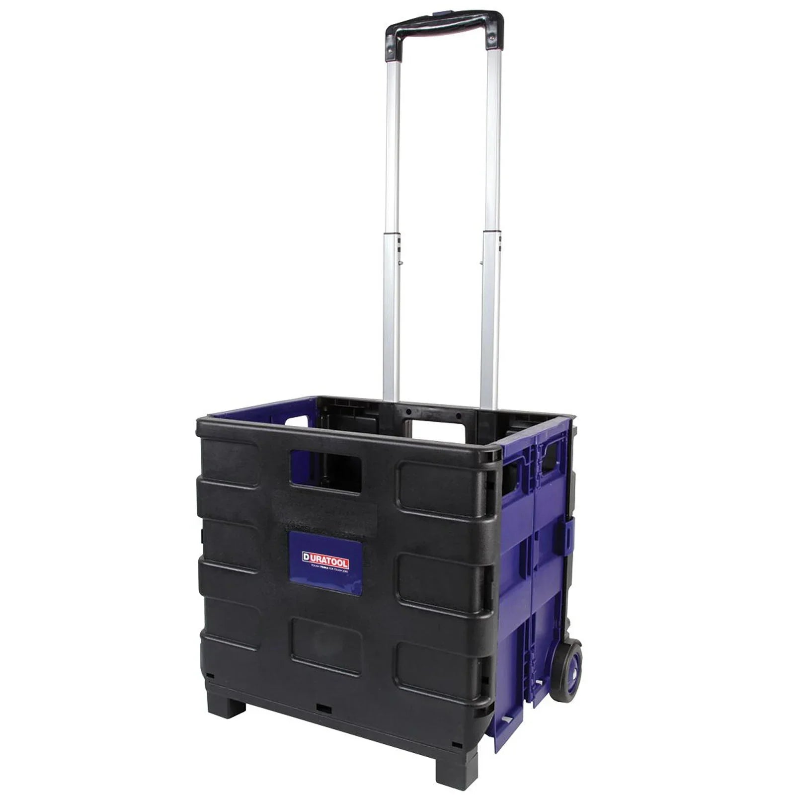 Duratool Light Duty Plastic Folding Crate Trolley, 20kg