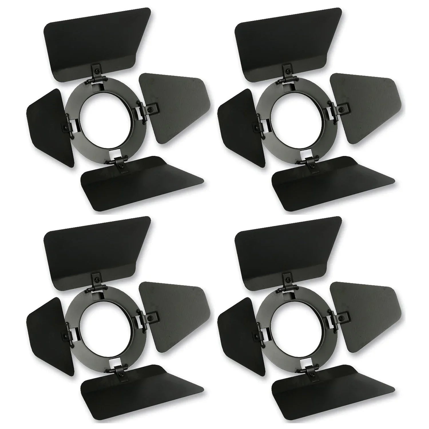 4 x Pulse Black Par 16 Birdie Barn Doors