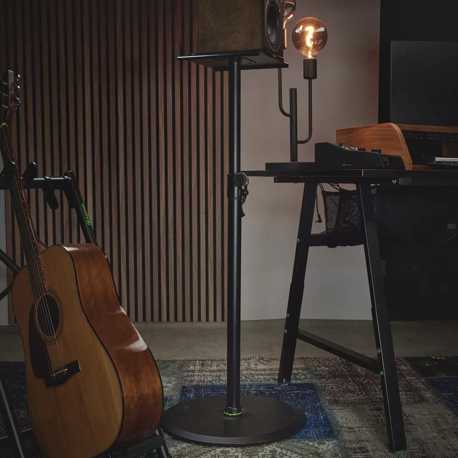 Gravity SP 3202 LR B Studio Monitor Speaker Stand with large round base