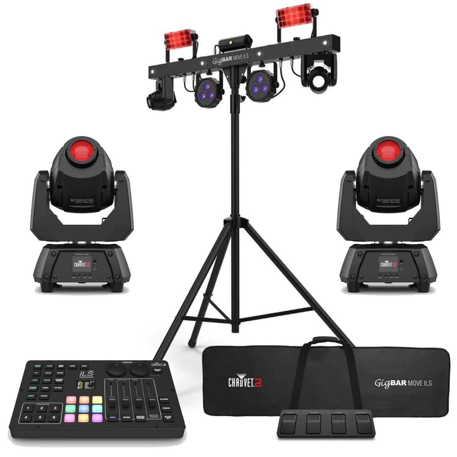 Chauvet GigBAR Move ILS With 2 x Intimidator Spot 160 ILS and ILS Command Bundle - DY Pro Audio