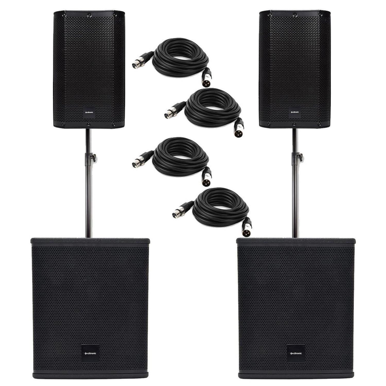 Citronic CASA-15A Active Speakers with CASA-18BA Subwoofer Bundle - DY Pro Audio