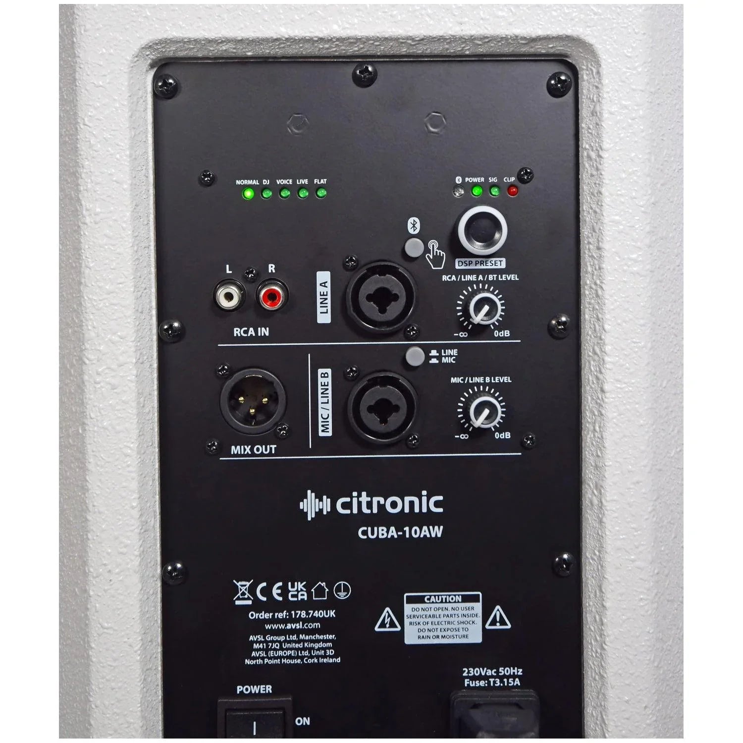 Citronic CUBA-8AW 8" Active White Full Range Speaker - DY Pro Audio