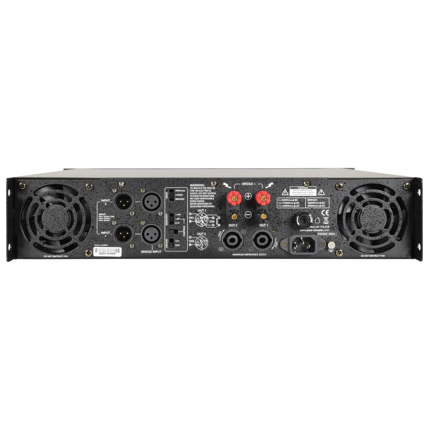 Citronic PLX3600 2 x 1350W @ 4 Ohms Power Amplifier - DY Pro Audio