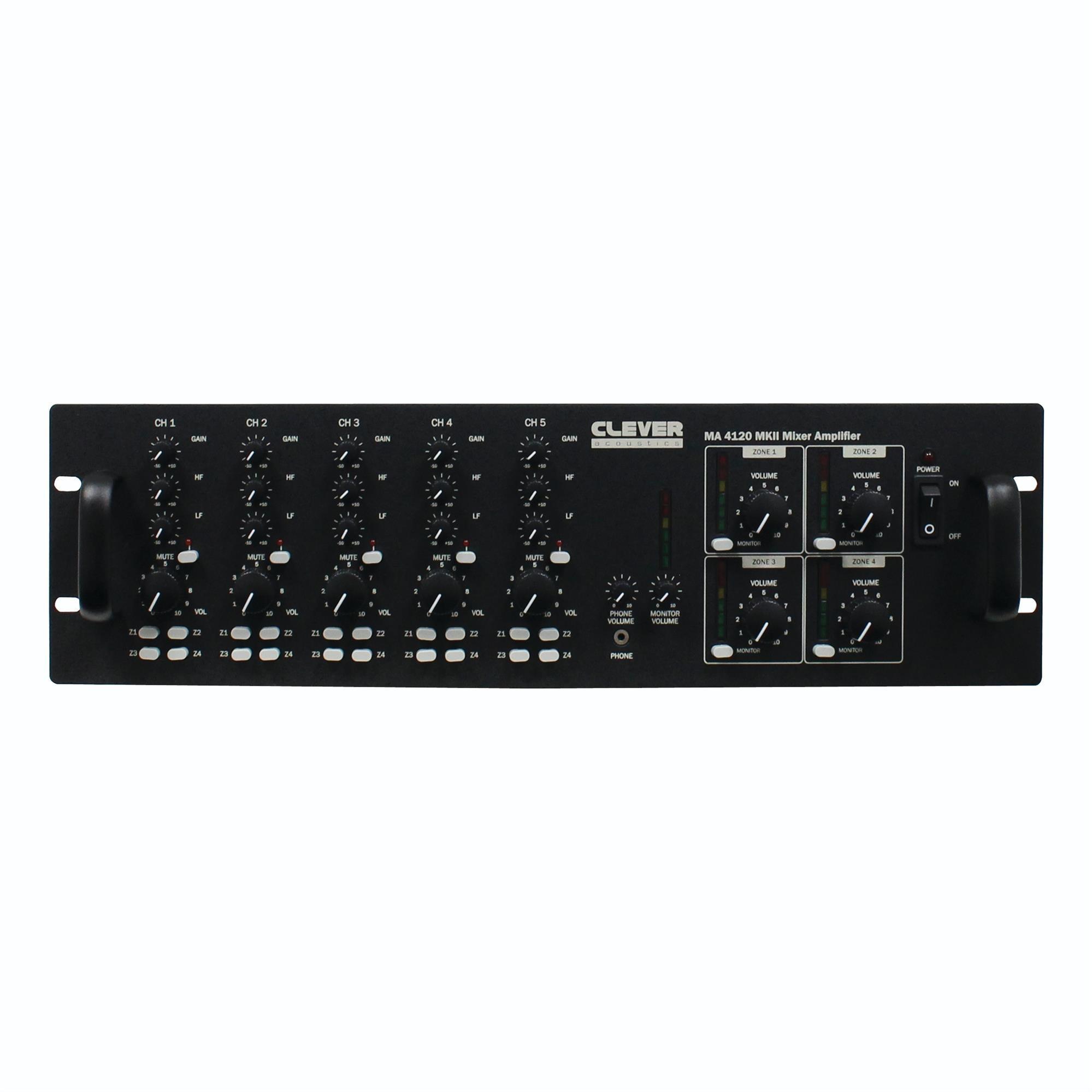 Clever Acoustics MA 4120 MKII 480W 4 Zone Mixer Amplifier - DY Pro Audio