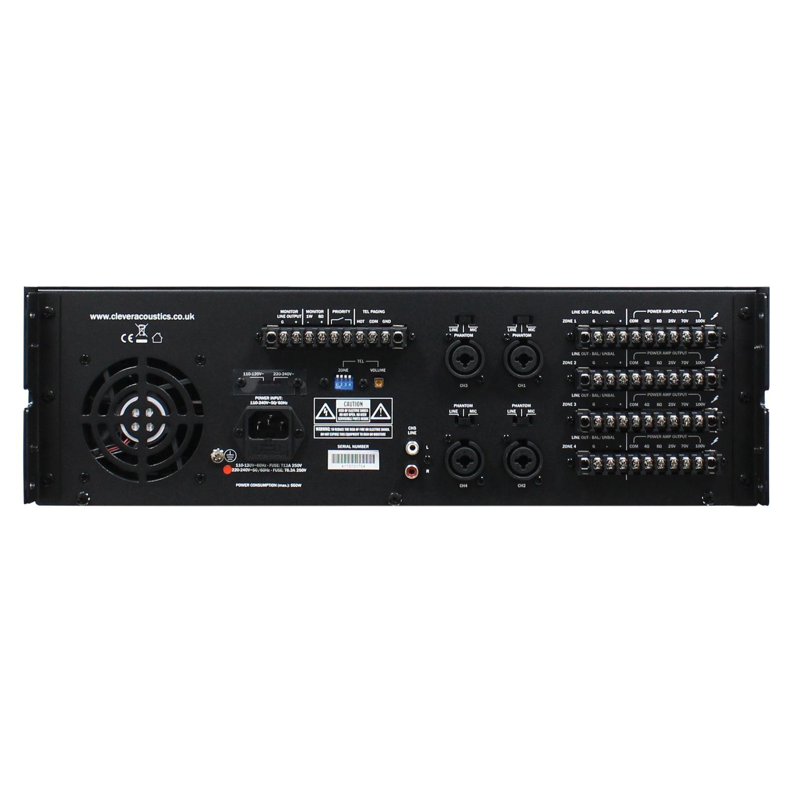 Clever Acoustics MA 4120 MKII 480W 4 Zone Mixer Amplifier - DY Pro Audio