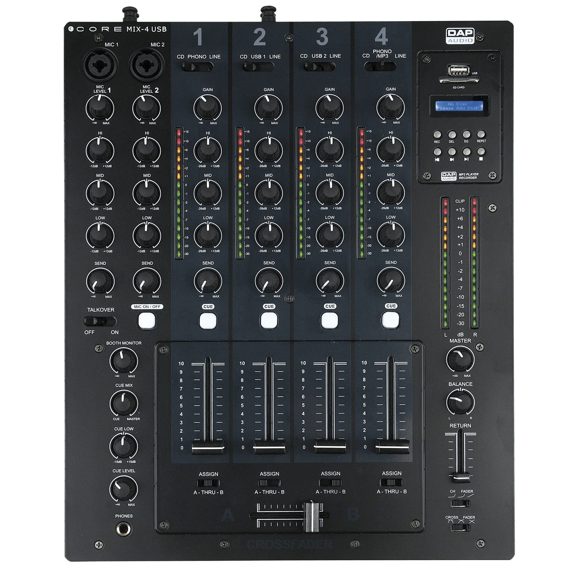 DAP CORE MIX-4 USB 4-channel DJ mixer with USB interface