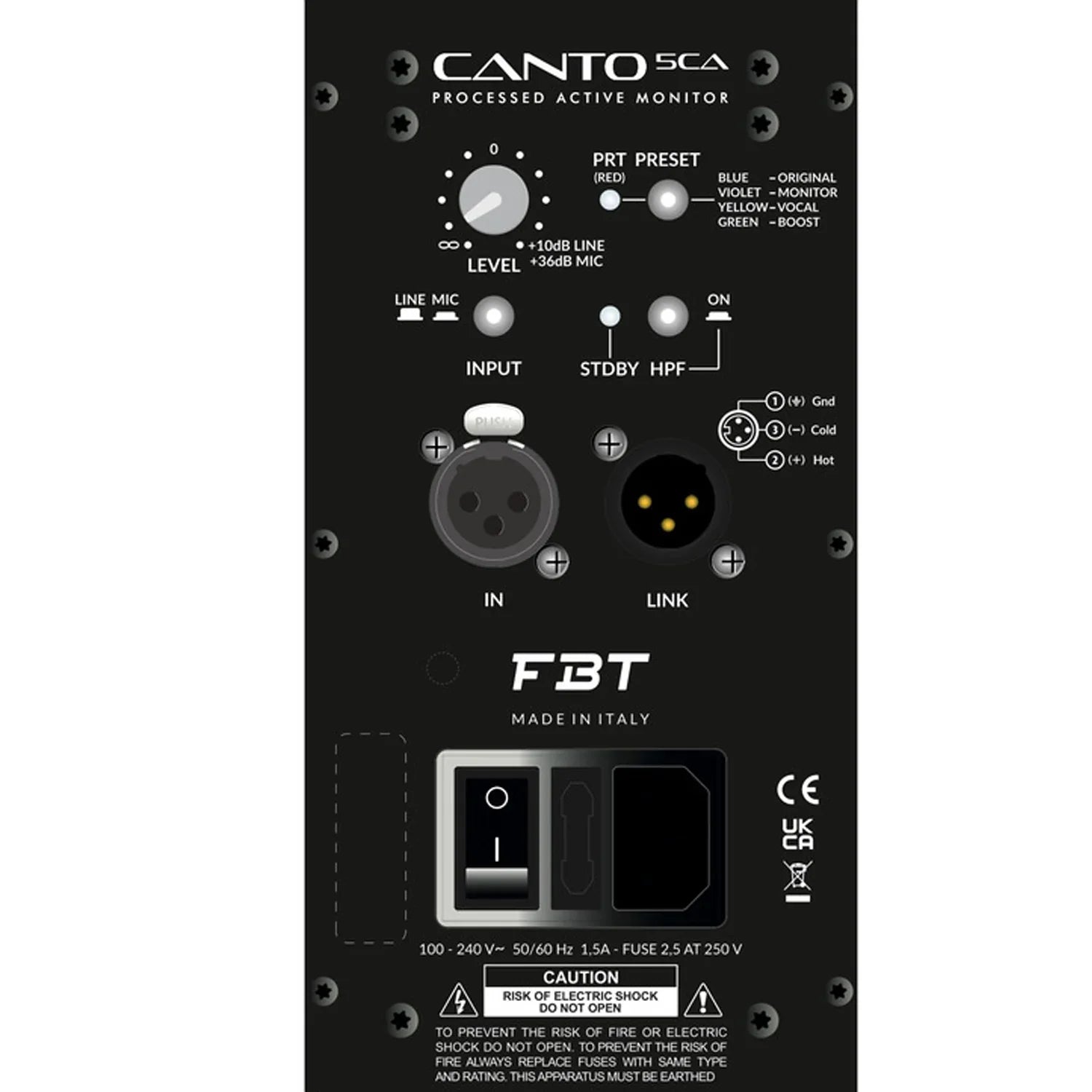 FBT Canto 5CA 5" Black 300w 2-Way Coaxial Active Speaker