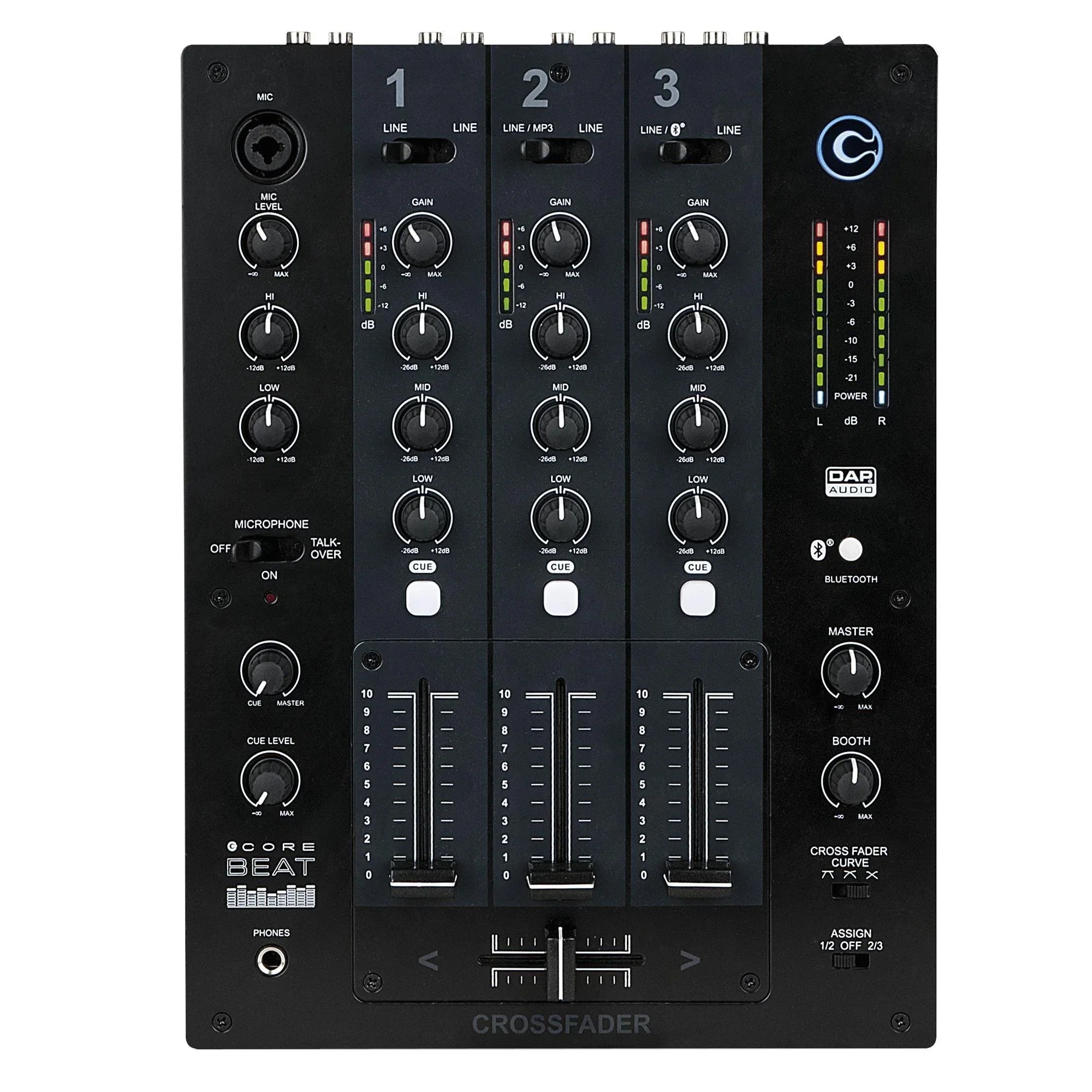 DAP CORE Beat 3-channel DJ Mixer with Bluetooth - DY Pro Audio