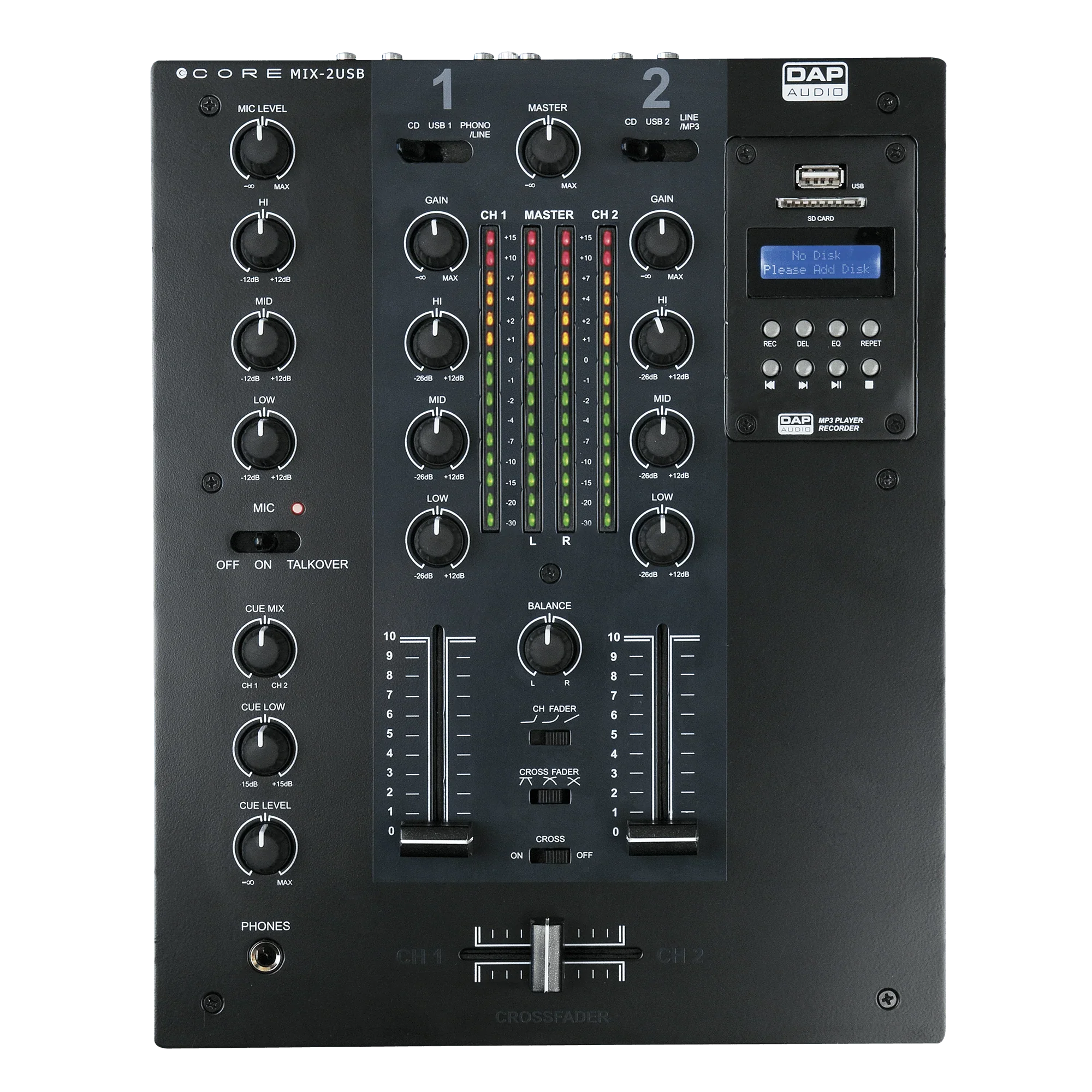 DAP CORE MIX-2 USB 2-channel DJ mixer with USB interface - DY Pro Audio