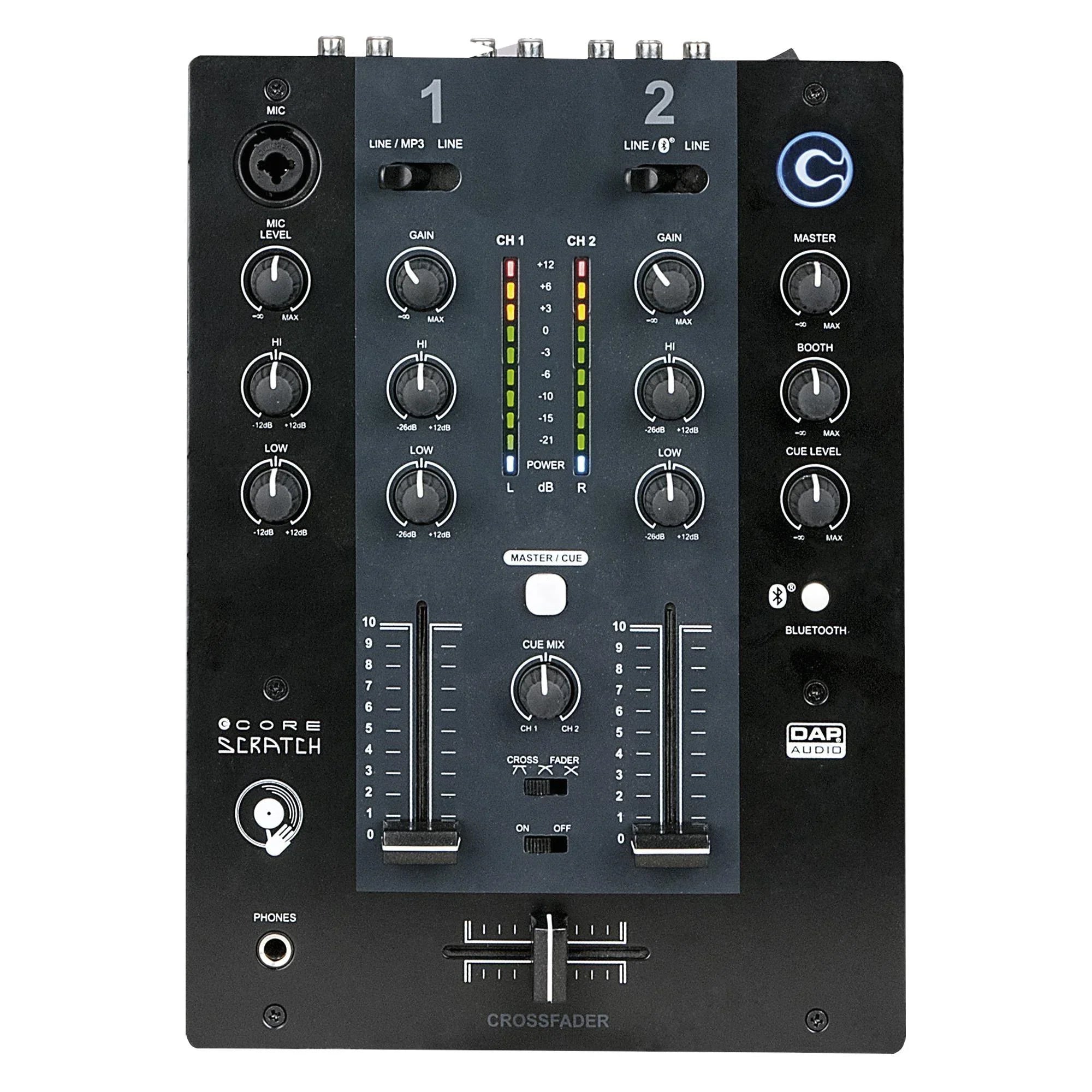 DAP CORE Scratch 2-channel DJ Mixer with Bluetooth - DY Pro Audio