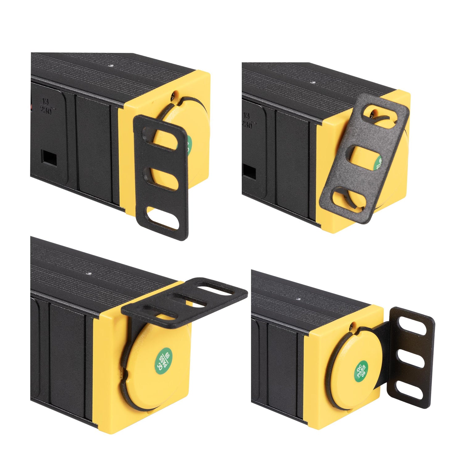 Pulse 19” 1U 6 Way UK Socket Rack PDU with Rotatable Rack Ears