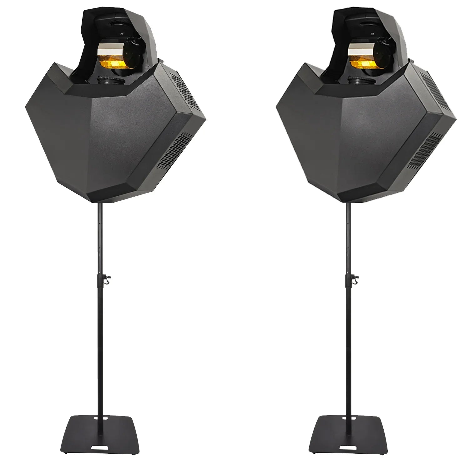 2 x Equinox Helix Evo XP Black 150w Barrel Effect Light with Stands