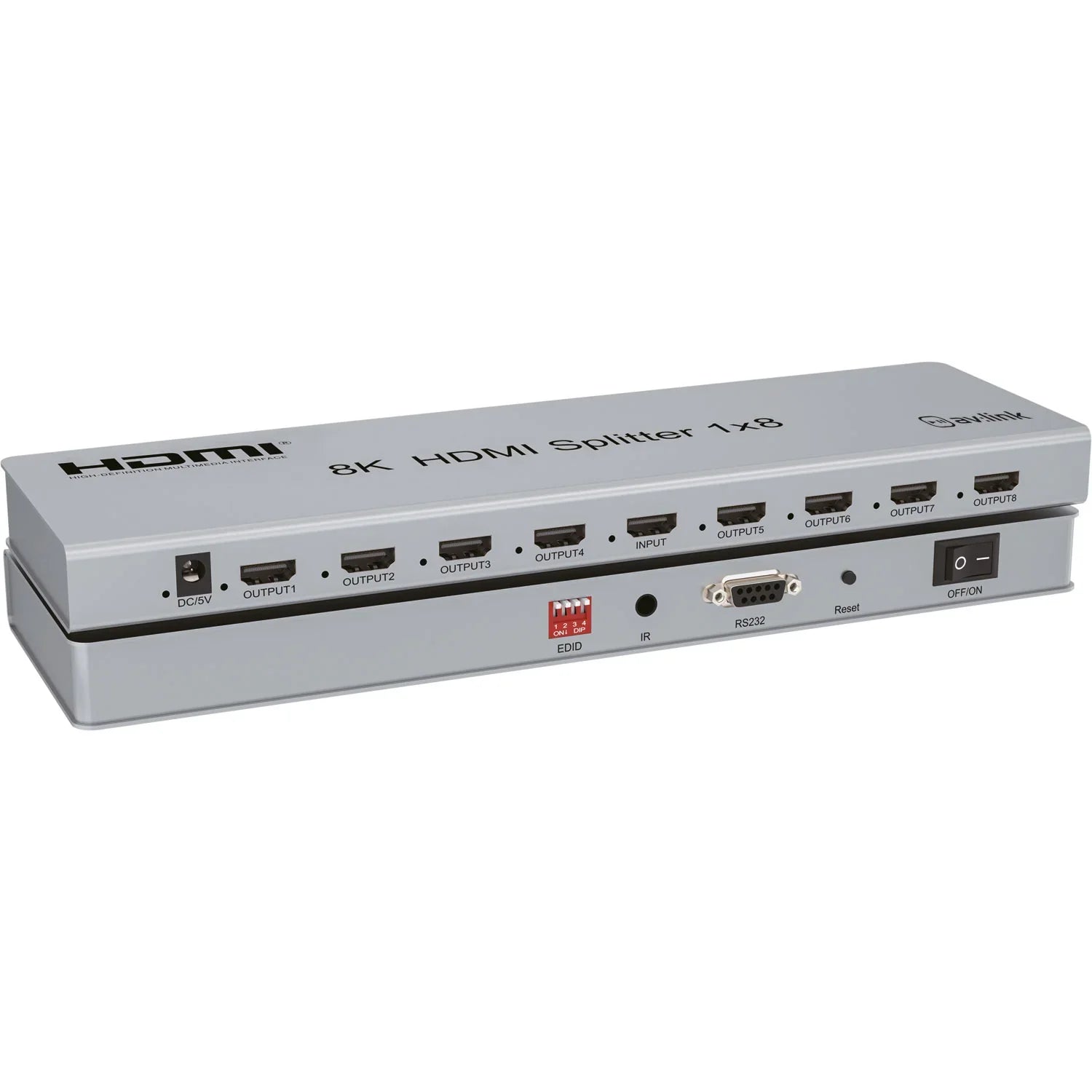 AV:link 8K HDMI Splitter 1x8 with EDID HD Dolby Audio