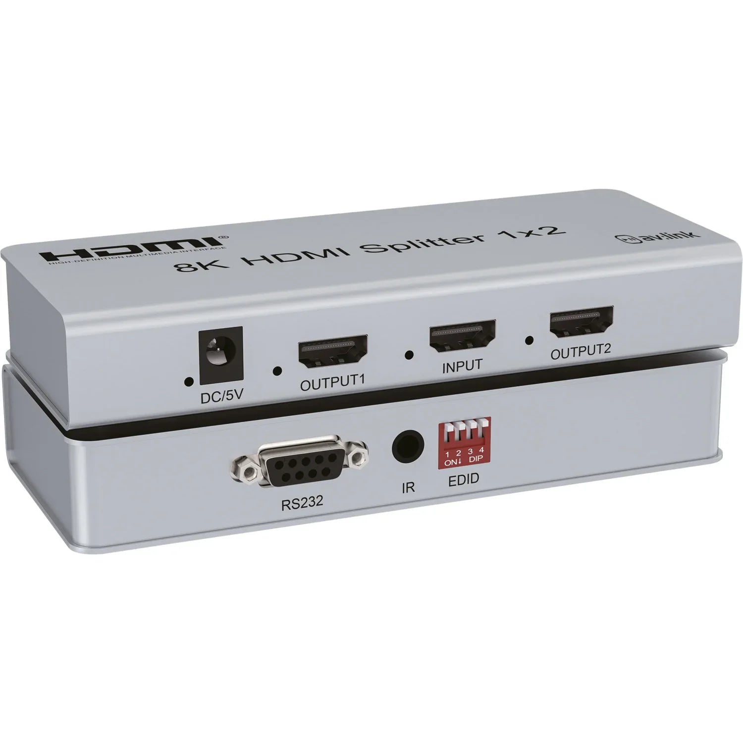 AV:link 8K HDMI Splitter 1x2 with EDID HD Dolby Audio