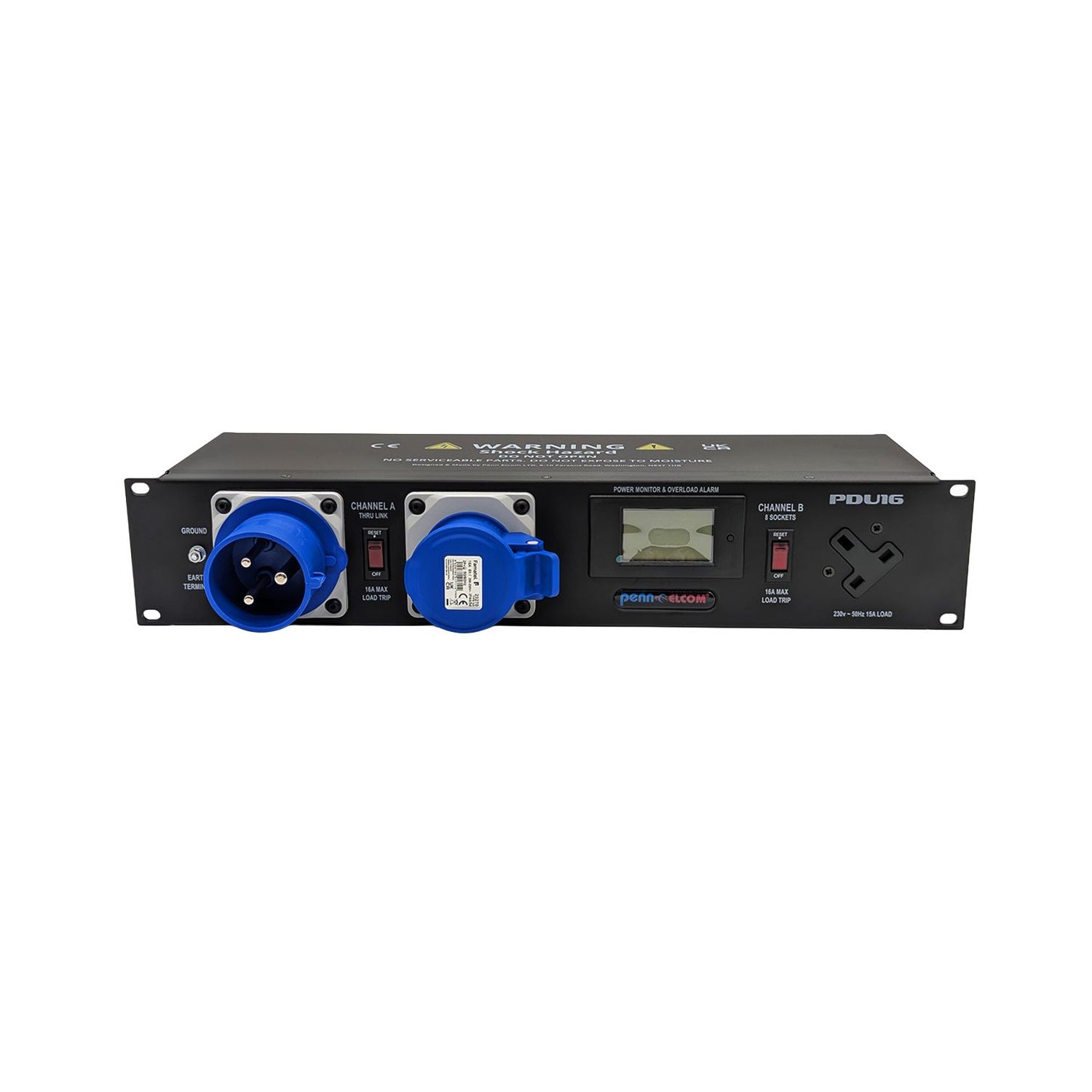 Penn Elcom PDU16-UK32 2U 32 Amp AC Rack Mount PDU with 8 x UK Sockets