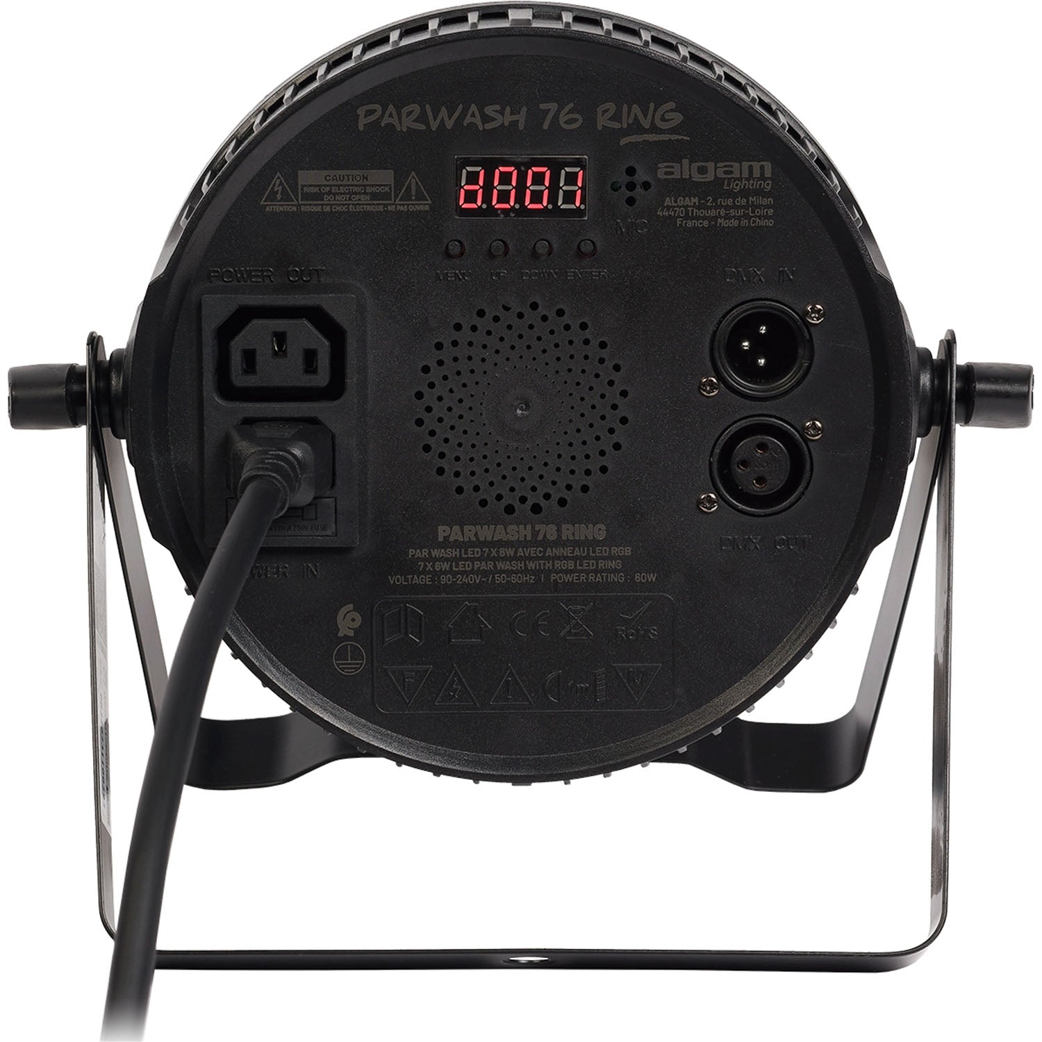 Algam Lighting PARWASH76-RING 7 x 6W LED PAR Wash with RGB LED Ring