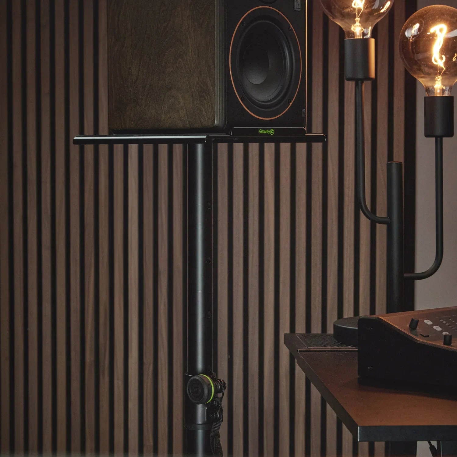 Gravity SP 3202 CS B Studio Monitor Speaker Stand with square steel base