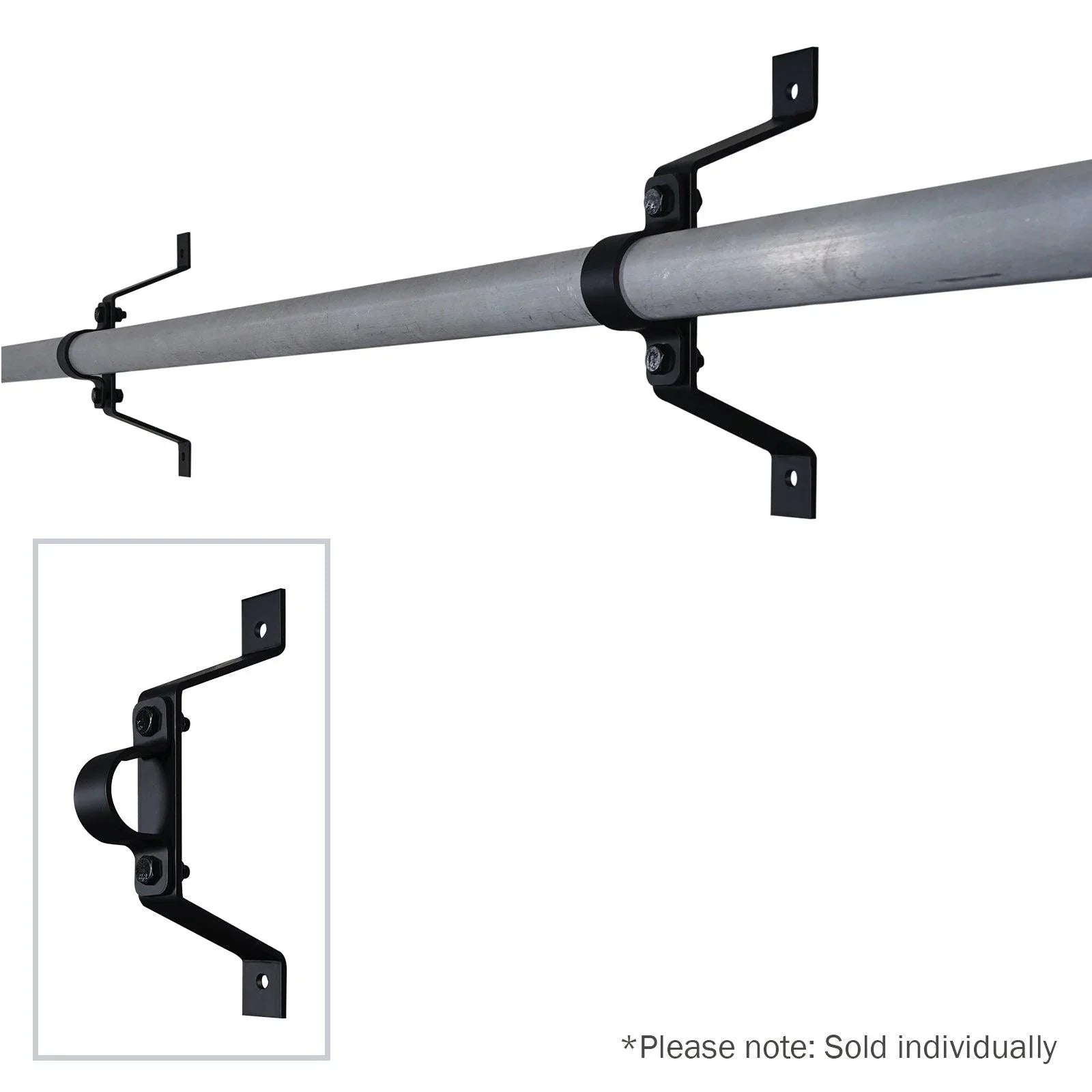 elumen8 Pipe To Wall Brackets 100mm Black - DY Pro Audio