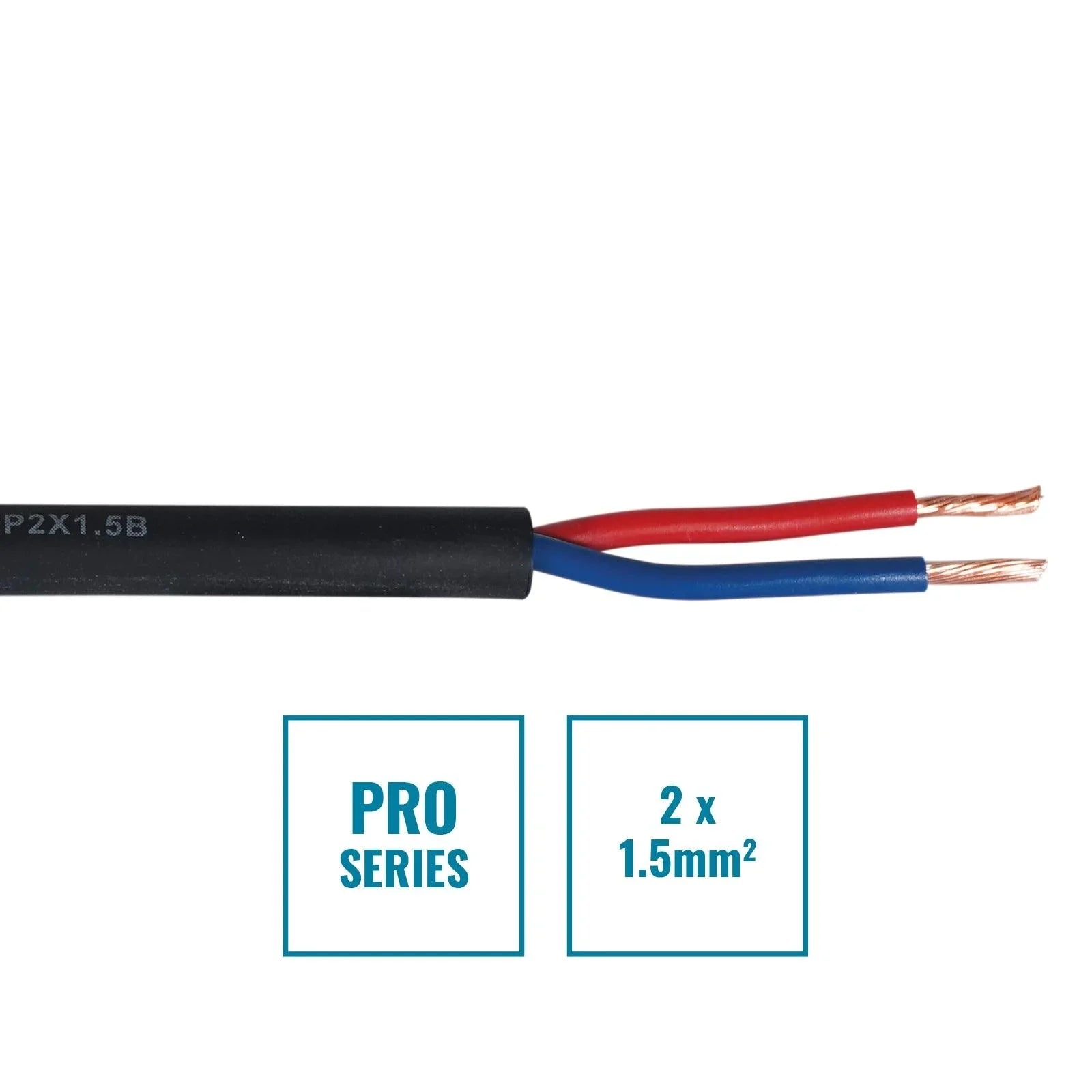 elumen8 PRO 2 Core 2 x 1.5mm Speaker Cable SP2X1.5B 100m - DY Pro Audio