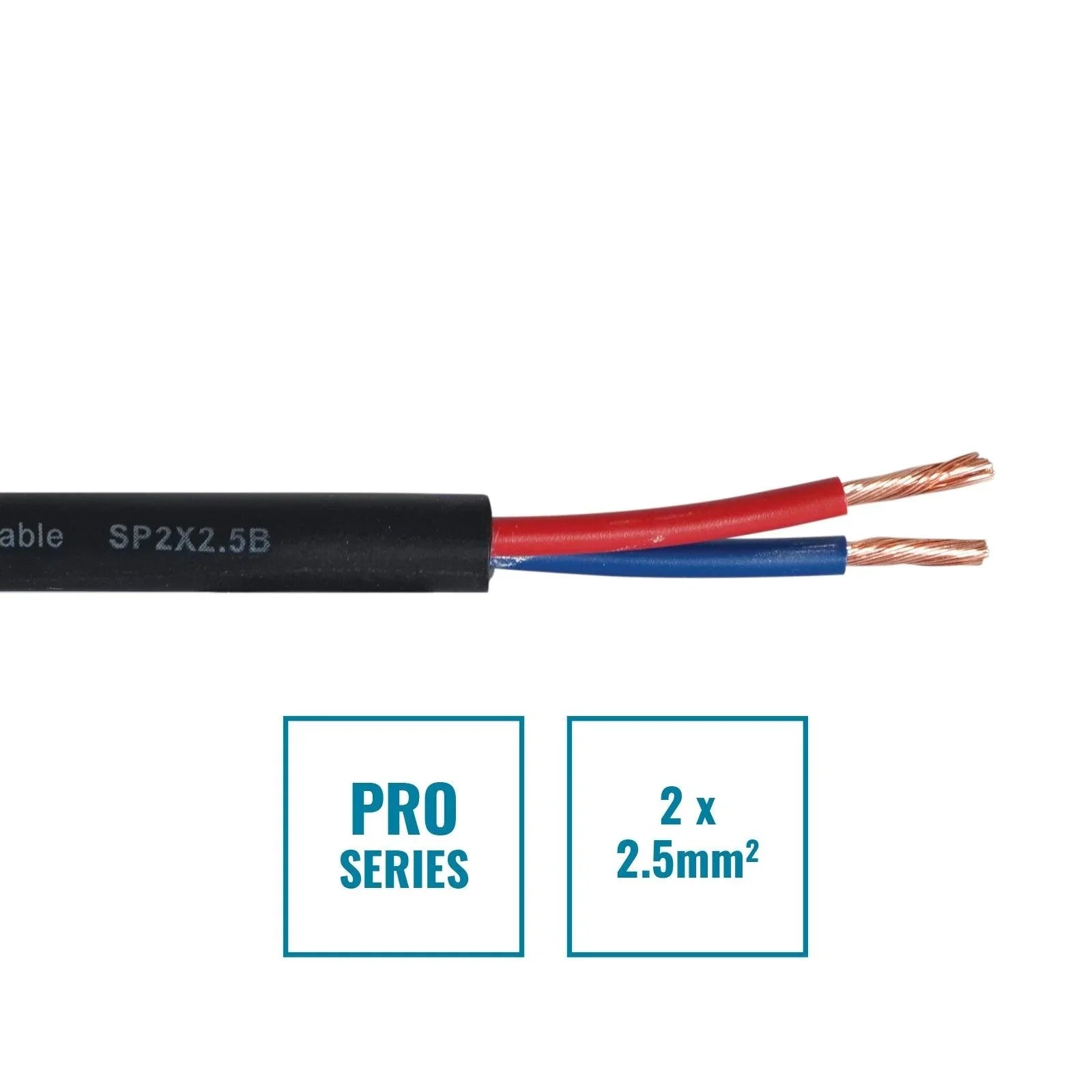 elumen8 PRO 2 Core 2 x 2.5mm Speaker Cable SP2X2.5B 100m Reel - DY Pro Audio