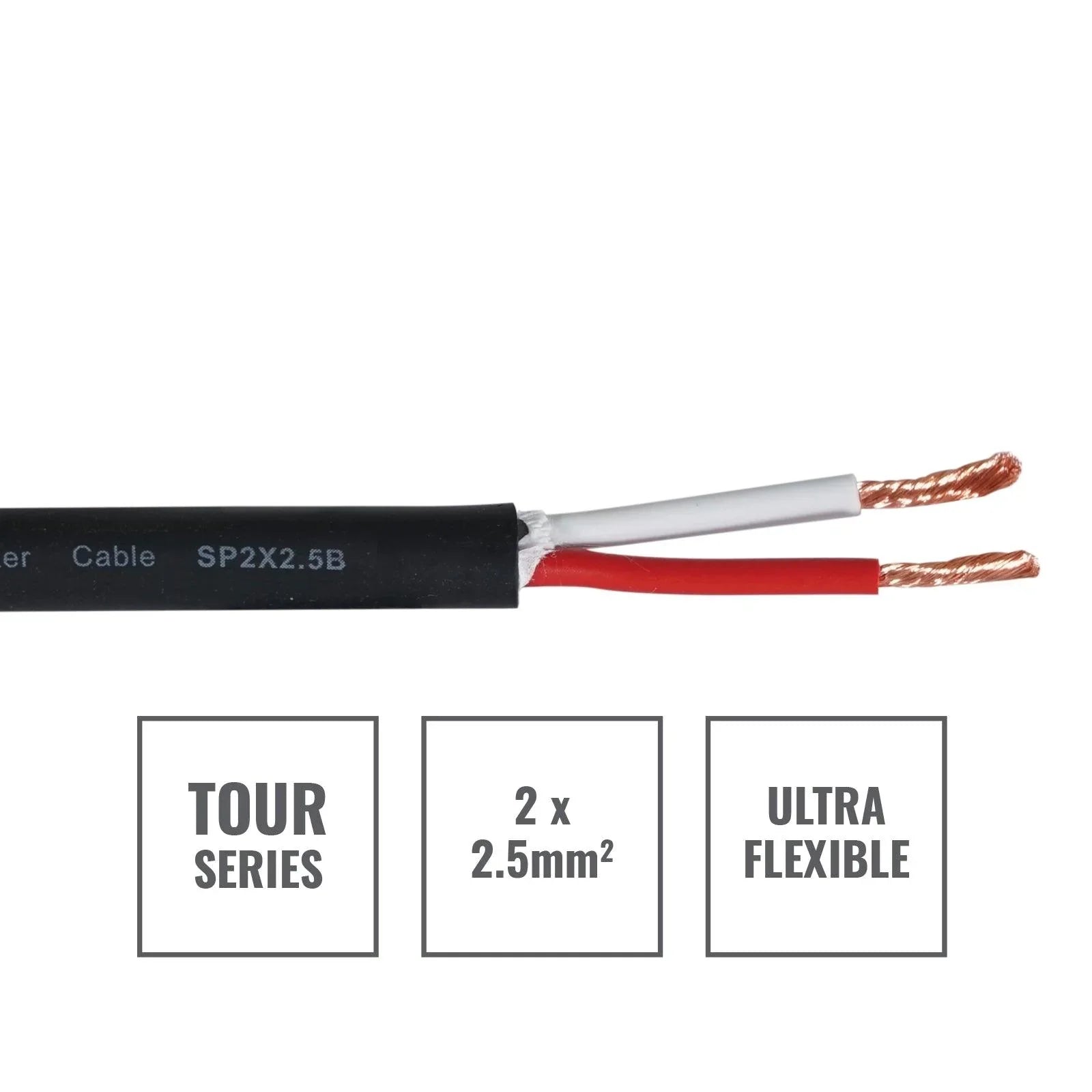 elumen8 TOUR 2 Core 2 x 2.5mm2 Speaker Cable SP2X2.5B 100m - DY Pro Audio