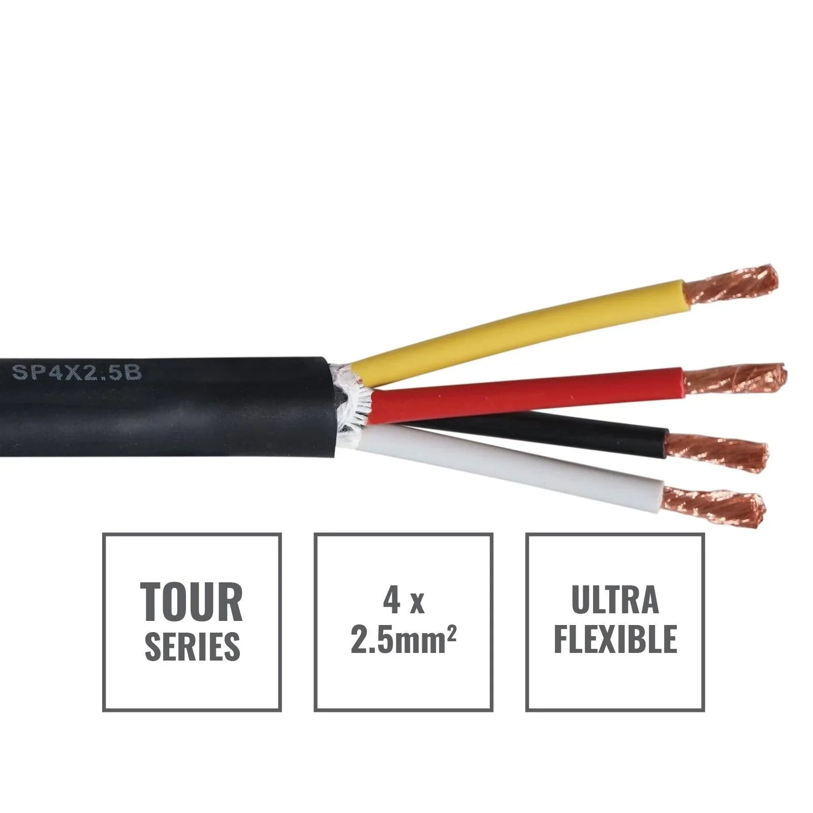 elumen8 TOUR 4 Core 4 x 2.5mm2 Speaker Cable SP4X2.5B 100m - DY Pro Audio