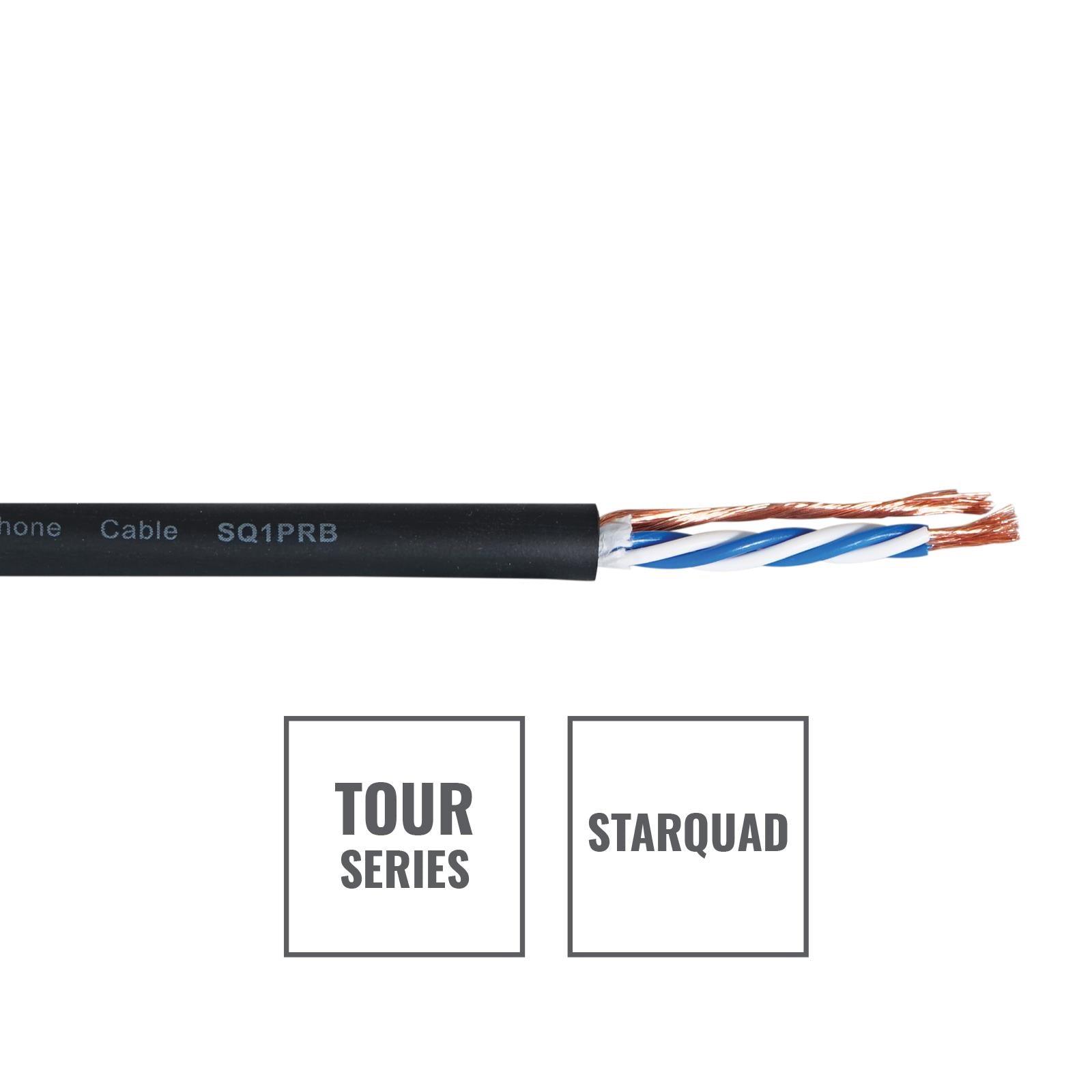 elumen8 TOUR Starquad 4 Core Microphone Cable SQ1PRB, 100m Drum Black - DY Pro Audio