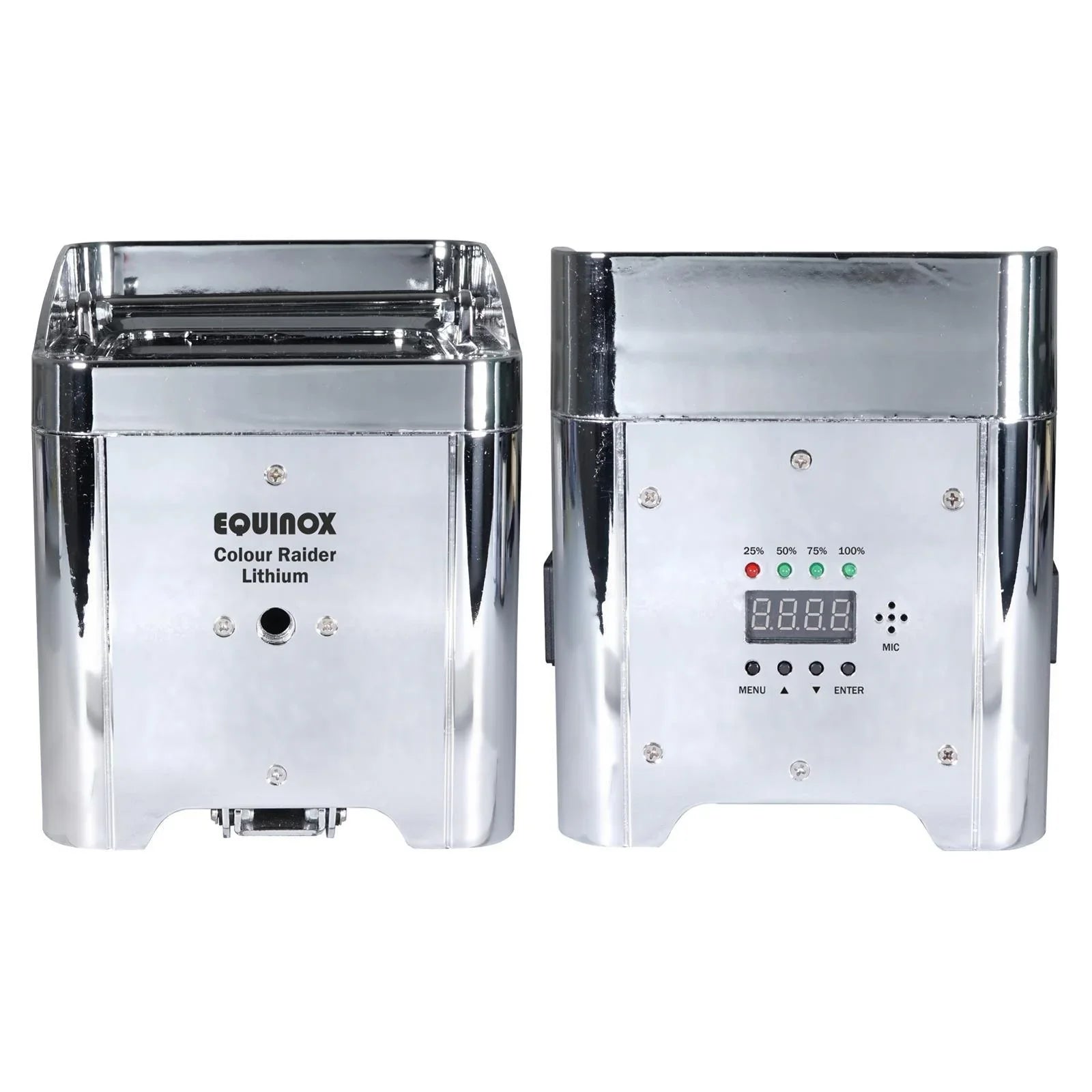 Equinox Colour Raider Lithium Battery Uplighter Pack (Chrome Housing) - DY Pro Audio