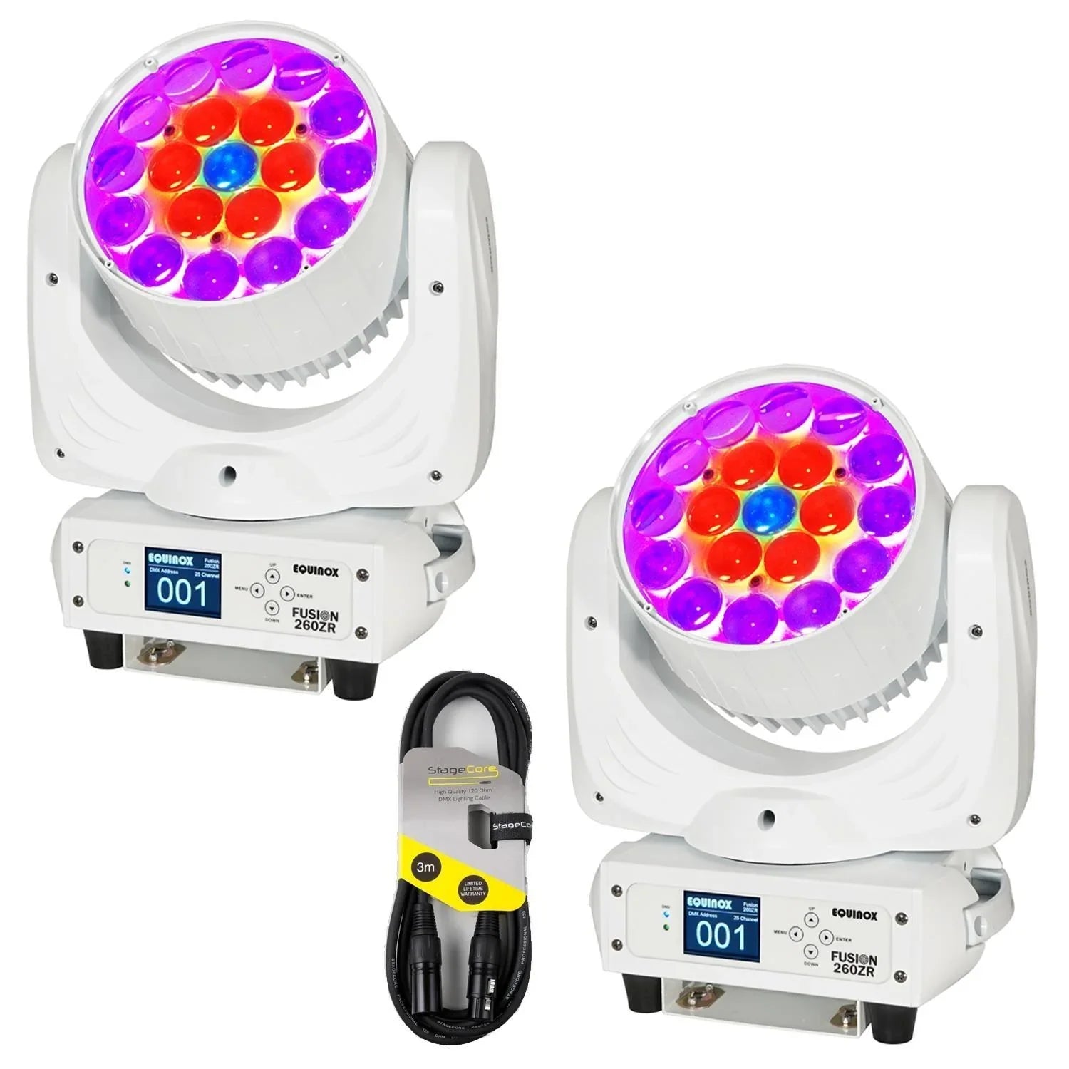 Equinox Fusion 260ZR Moving Head White with DMX Cable - DY Pro Audio