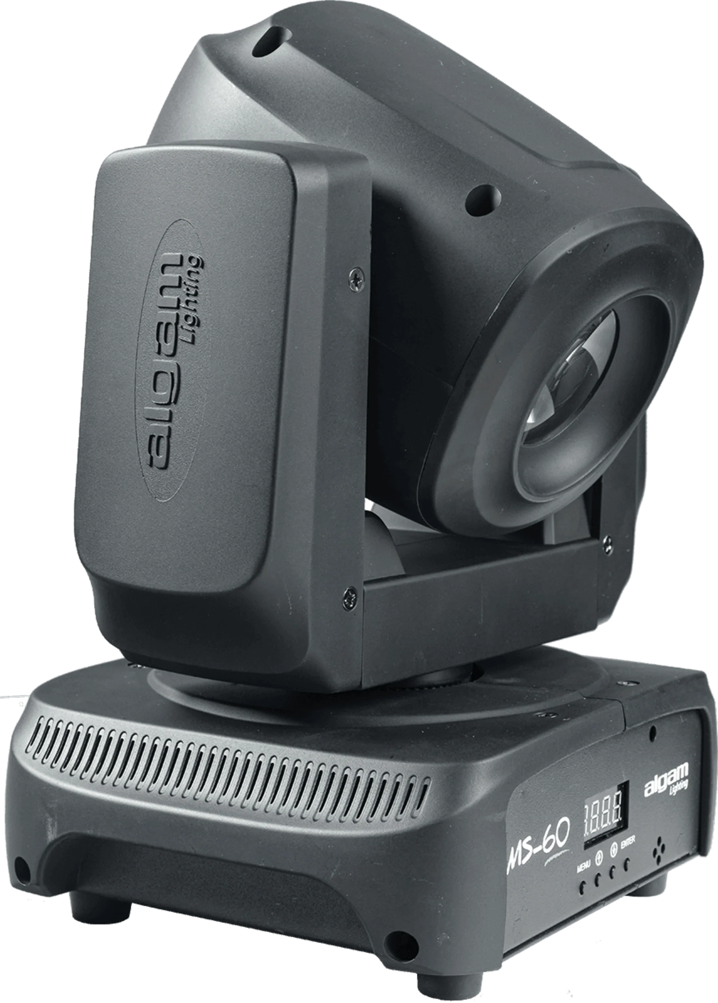 Algam Lighting 60W LED Gobo Spot Moving Head with bright output and gobo effects for DJs and stage lighting