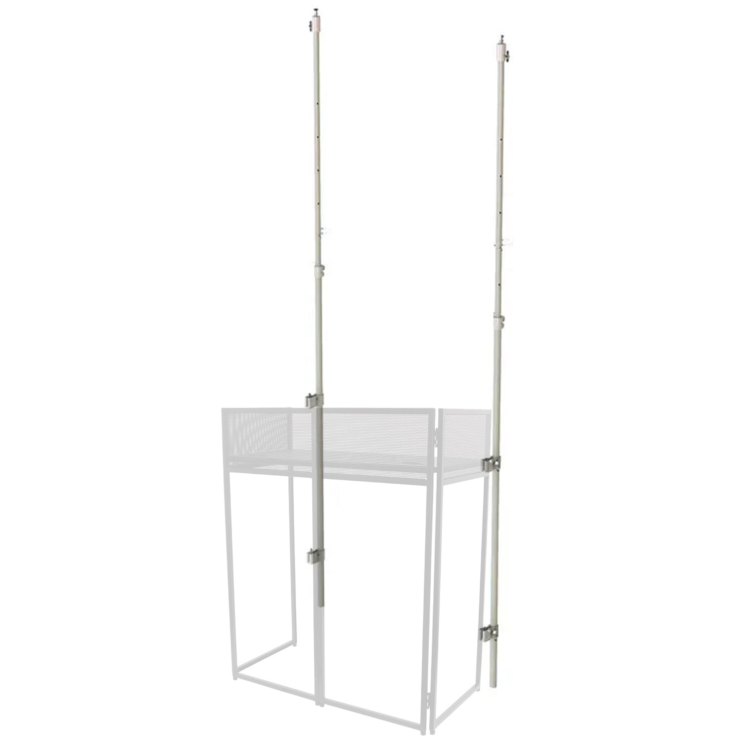 Ultimax DJ Booth Pole Kit White with Top Hats for Combi Booth