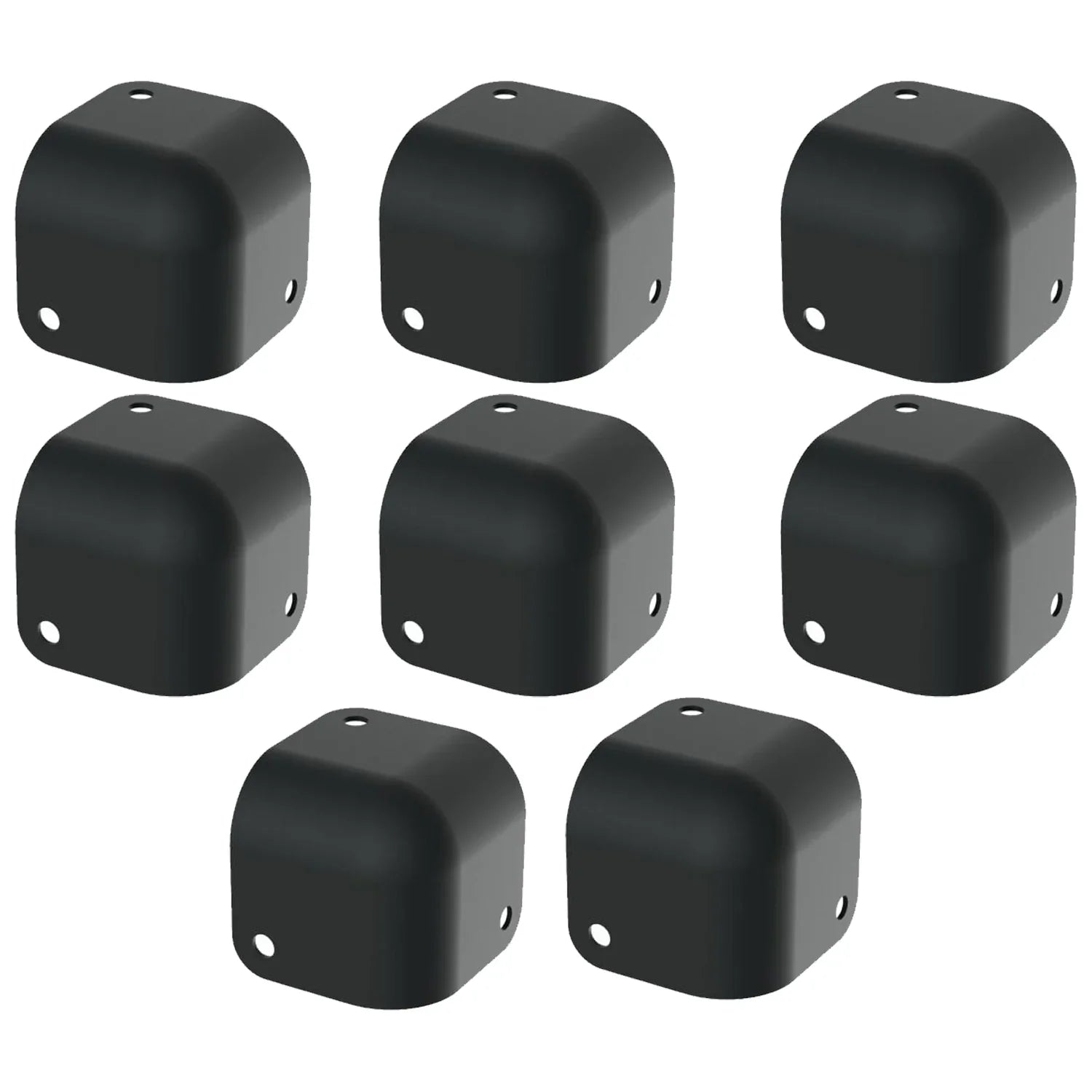 8 x Penn Elcom Black Metal Cabinet Corner 3 Led 13mm Radius
