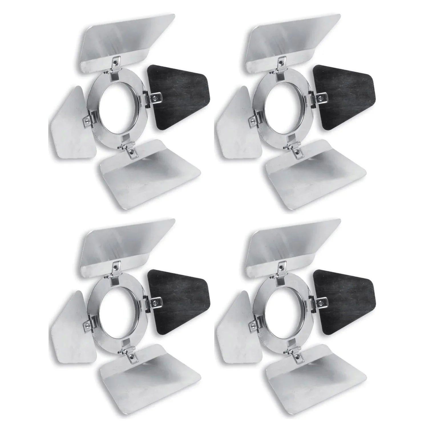 4 x Pulse Chrome Par 16 Birdie Barn Doors Alloy Polished